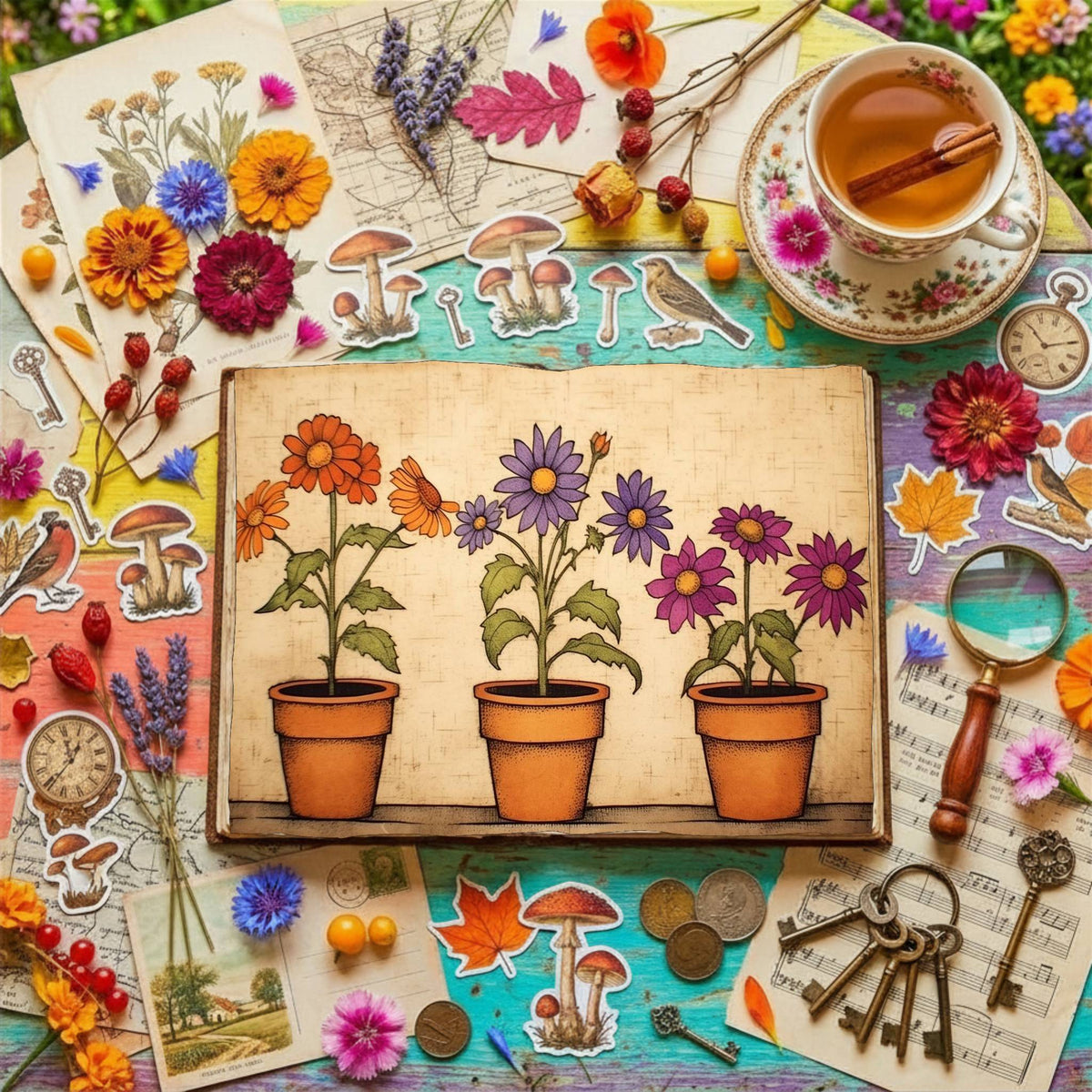 Flower Pots Digital Papers