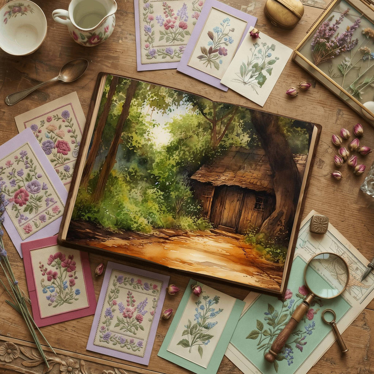 Forest Cabin Digital Papers