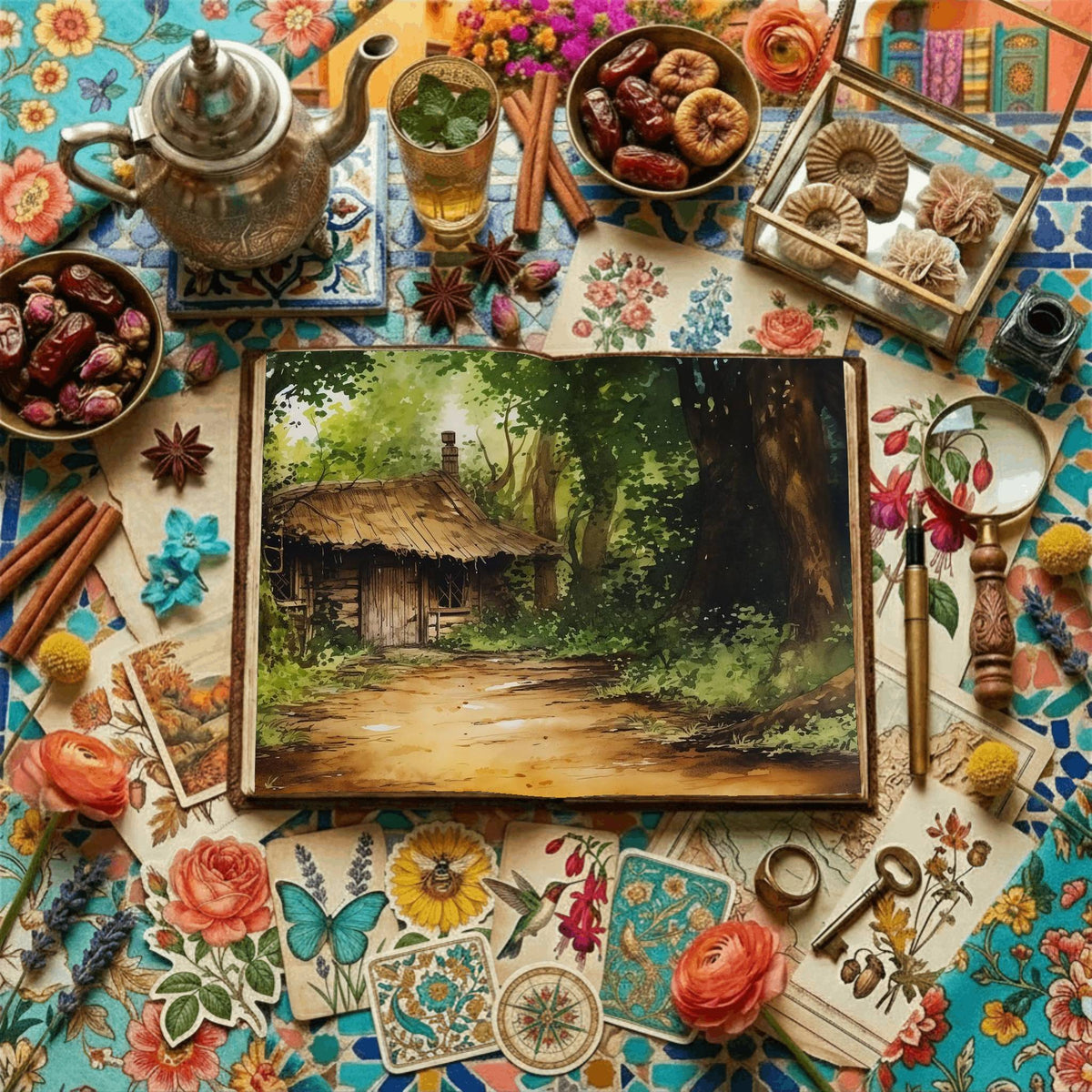 Forest Cabin Digital Papers