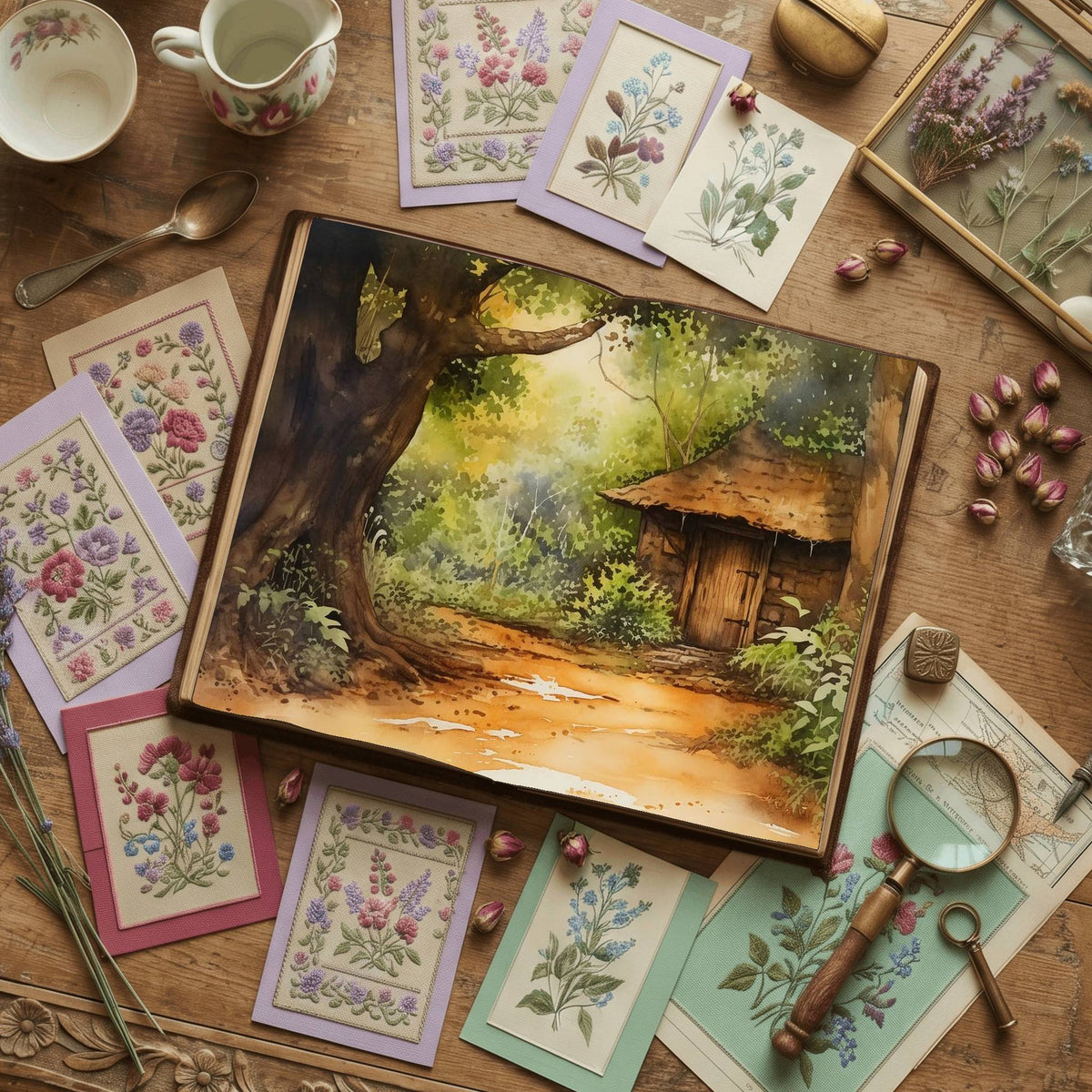 Forest Cabin Digital Papers