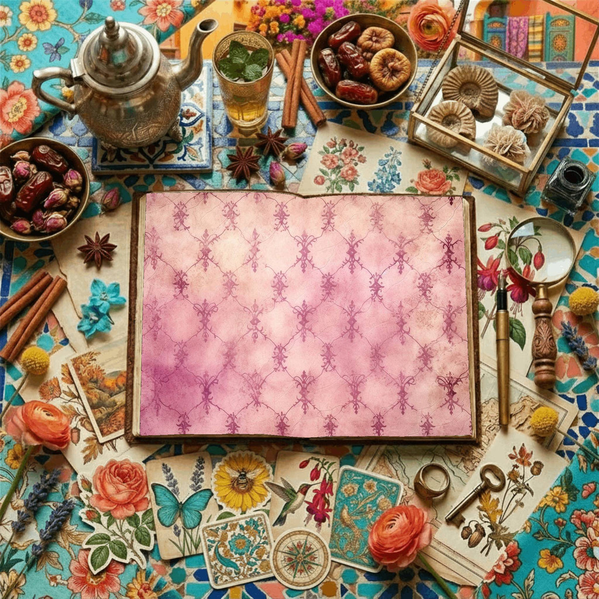 Fuchsia Checkered Patterns Digital Papers