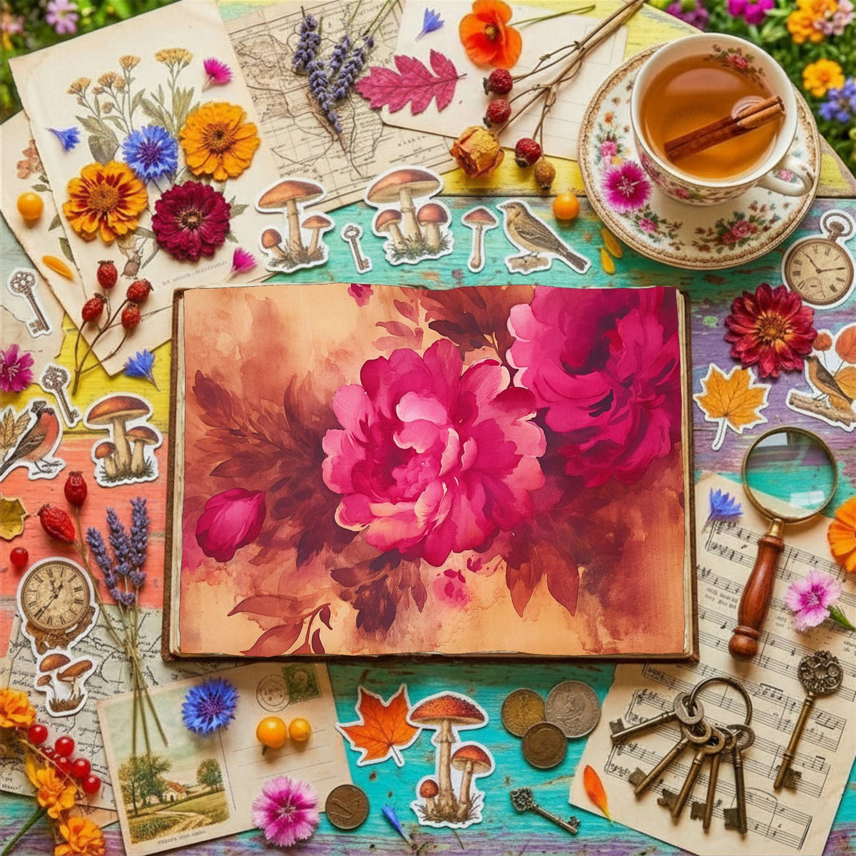 Fuchsia Flowers Digital Papers
