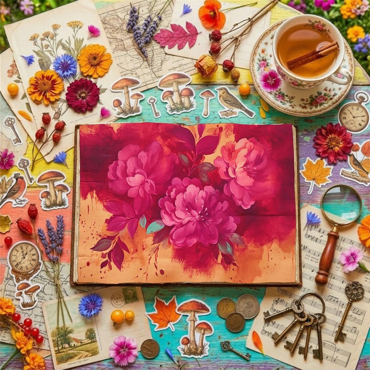 Fuchsia Flowers Digital Papers