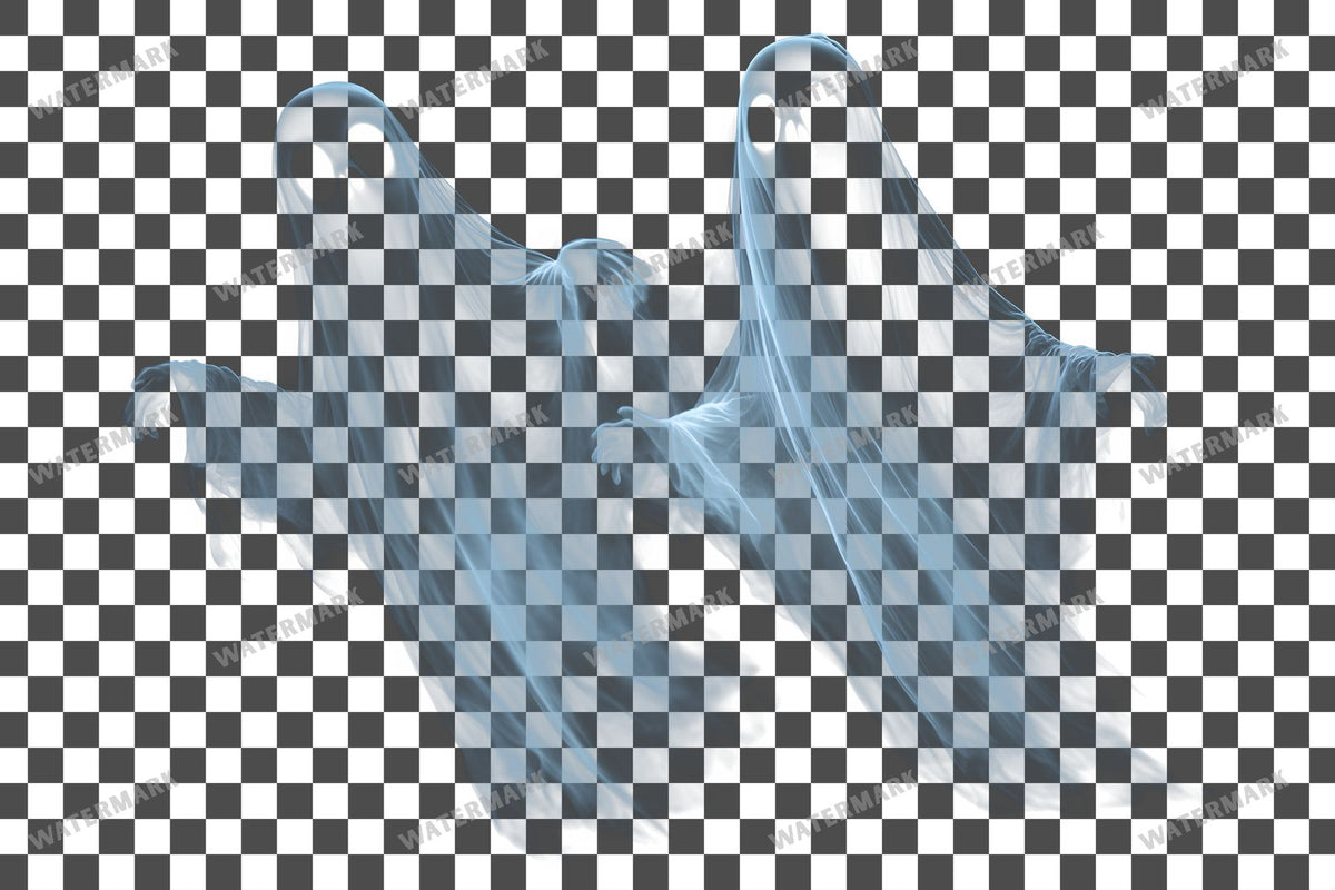 Ghostly Apparitions PNG overlay on a transparent checkered background, preview 7
