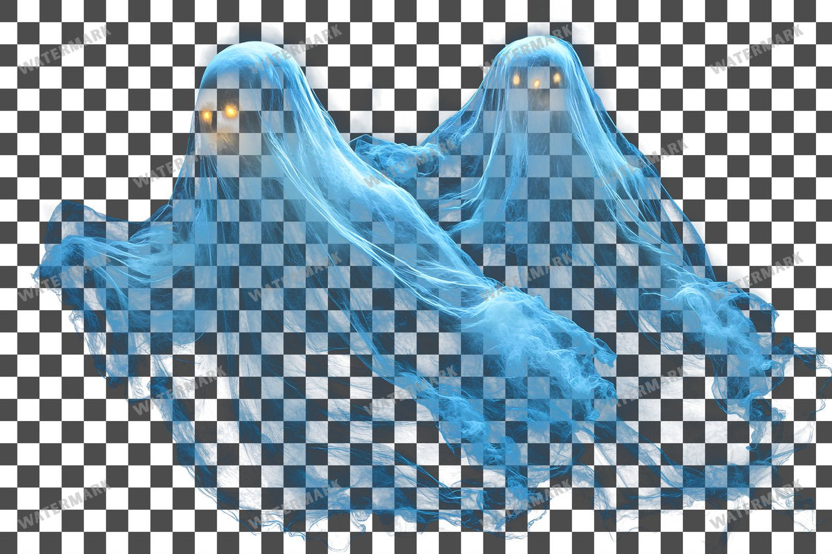Ghostly Apparitions PNG overlay on a transparent checkered background, preview 7