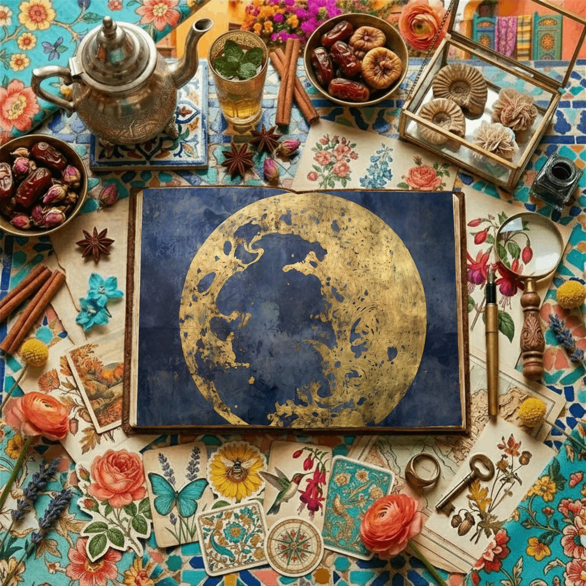 Gold Moon Digital Papers