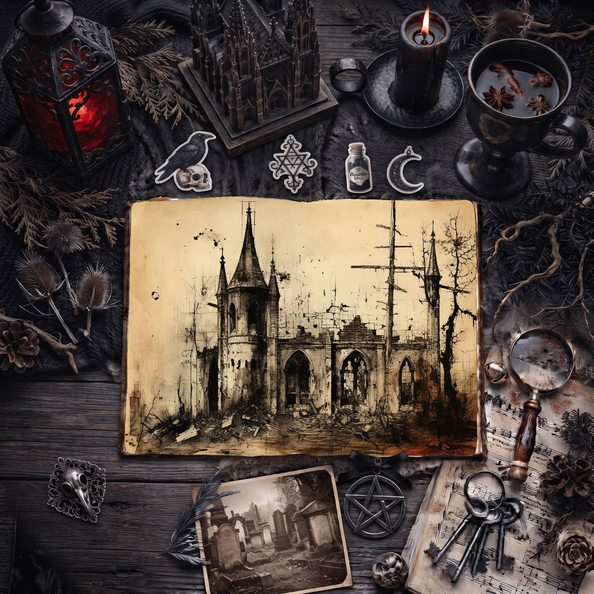 Gothic Castle Digital Papers
