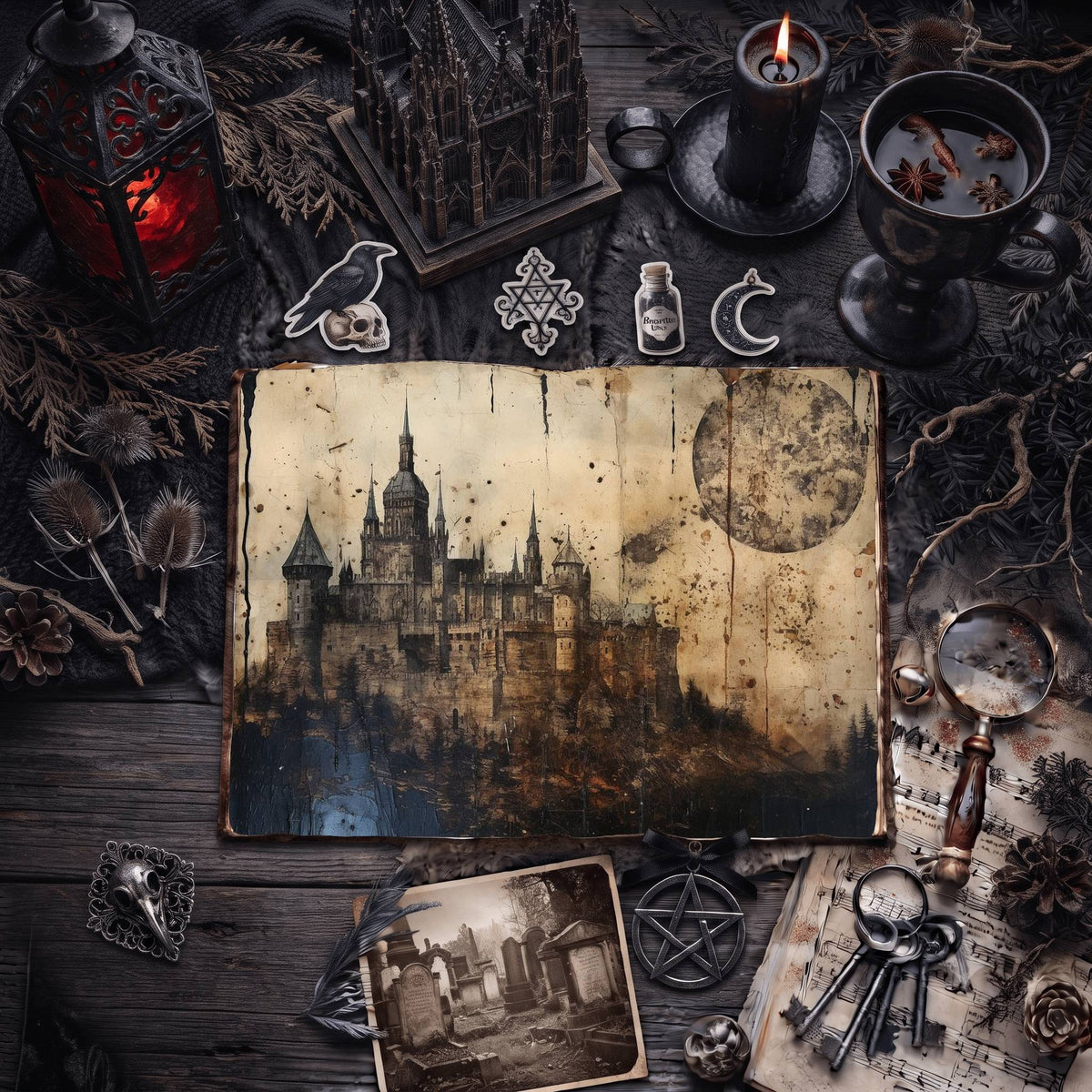 Gothic Castle Digital Papers