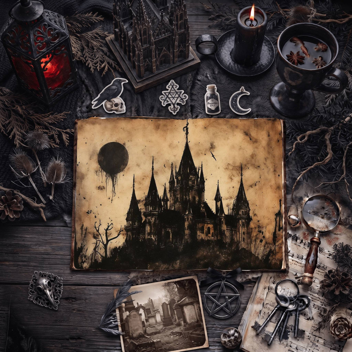 Gothic Castle Digital Papers