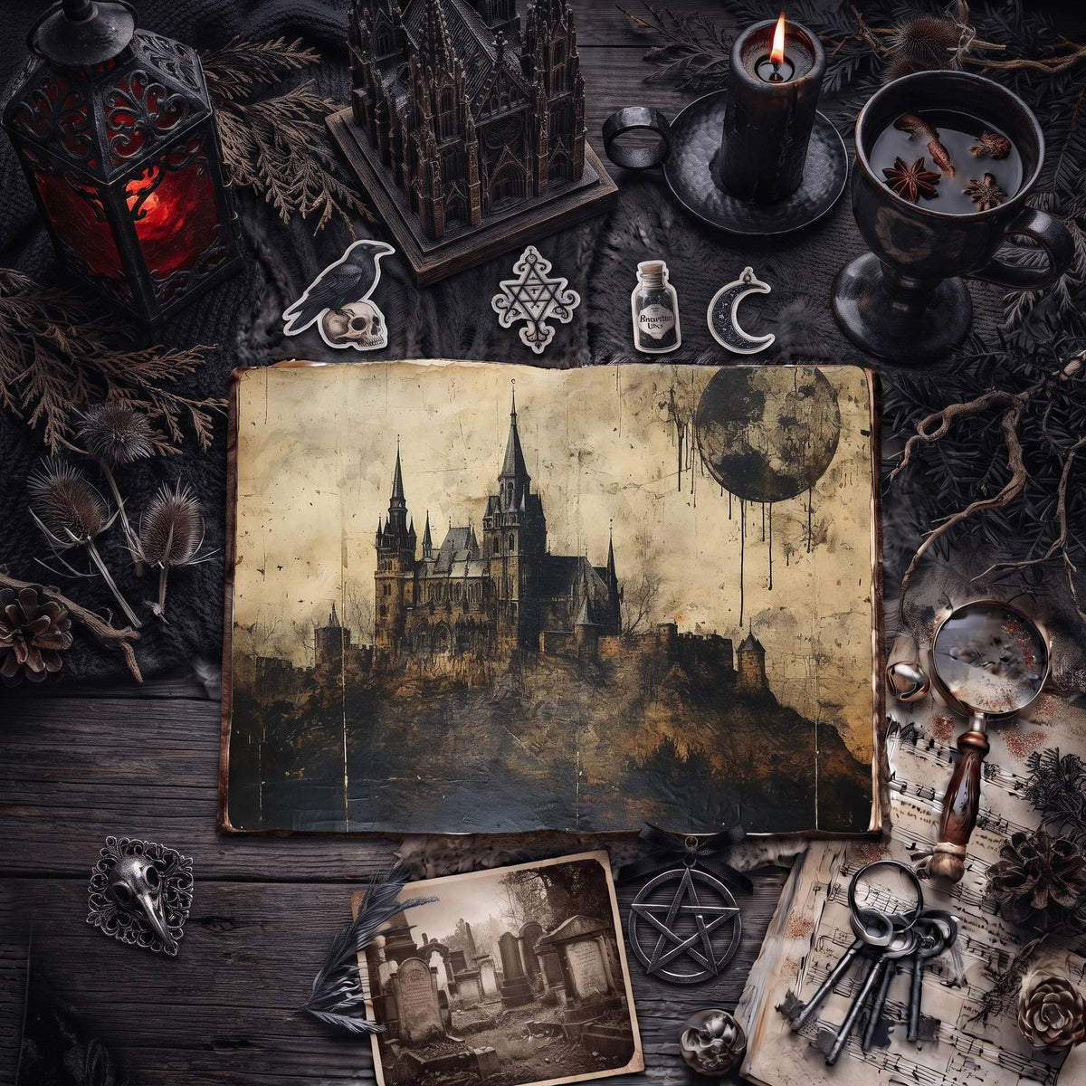 Gothic Castle Digital Papers