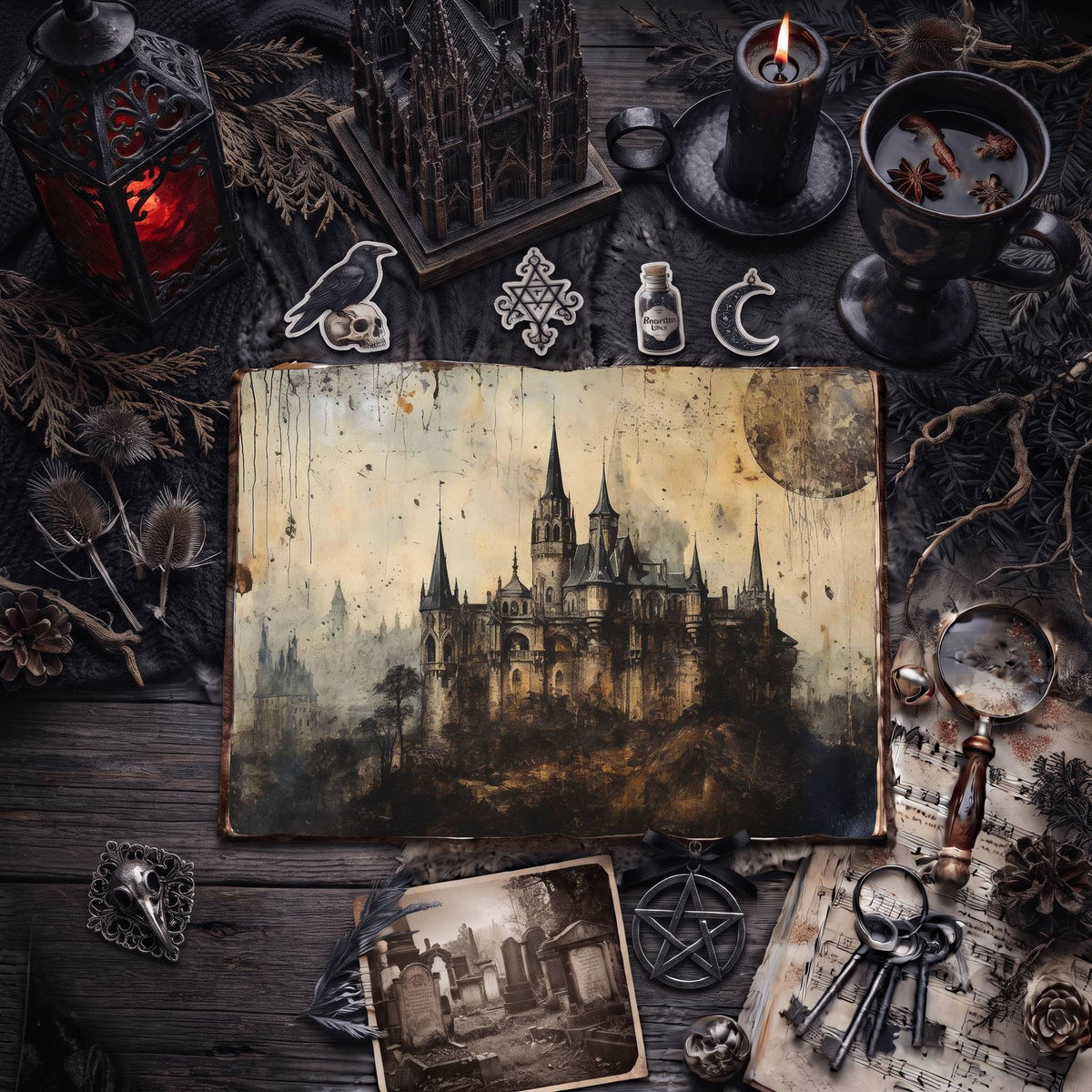 Gothic Castle Digital Papers
