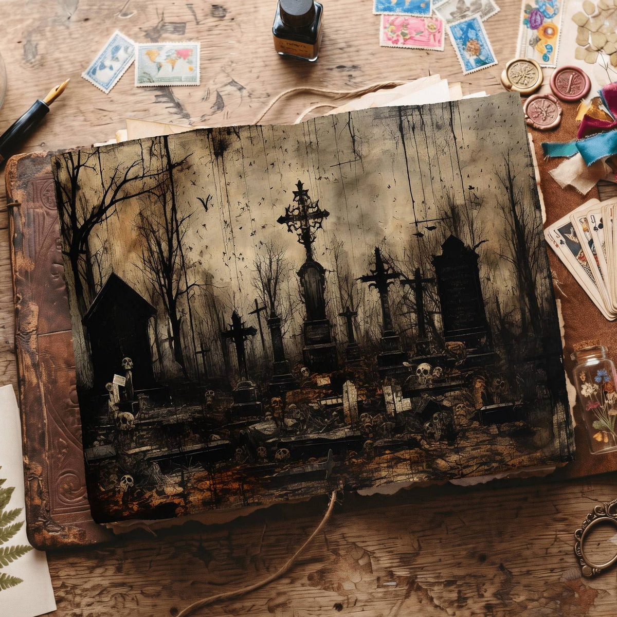 Gothic Cemetery Digital Papers