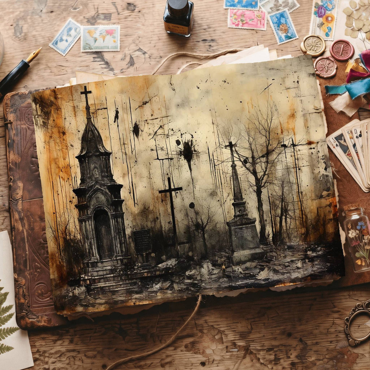 Gothic Cemetery Digital Papers
