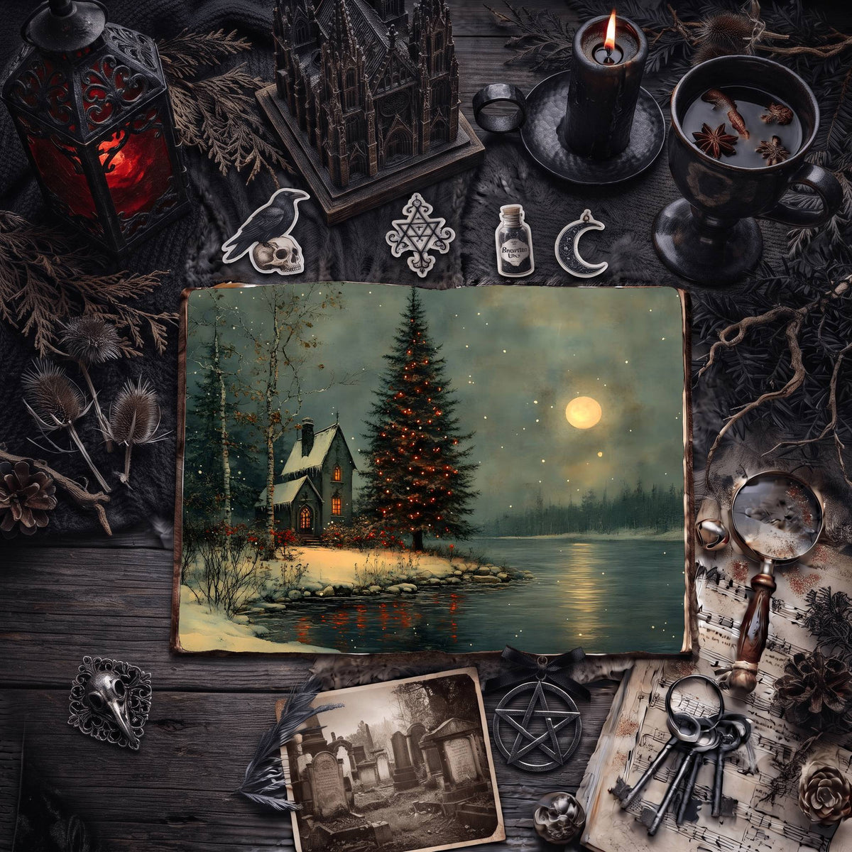 Gothic Christmas Digital Papers