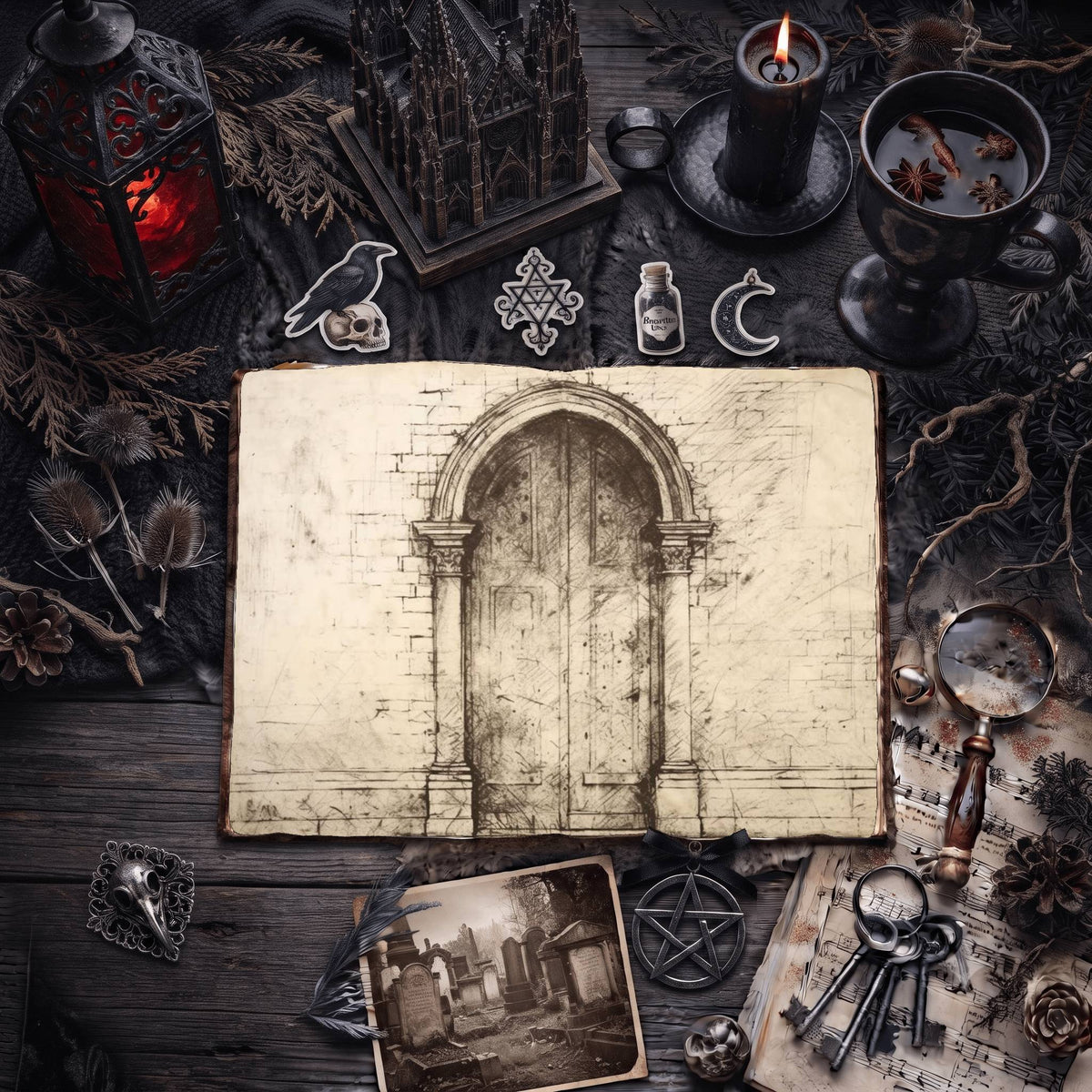 Gothic Doors Digital Papers