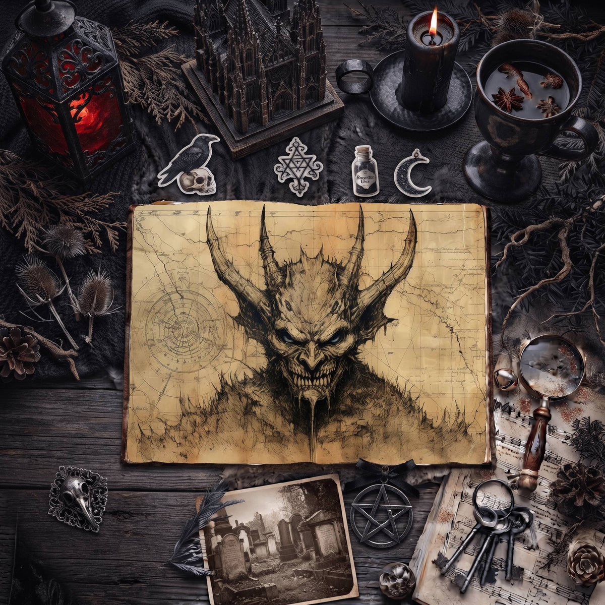 Gothic Gargoyle Digital Papers