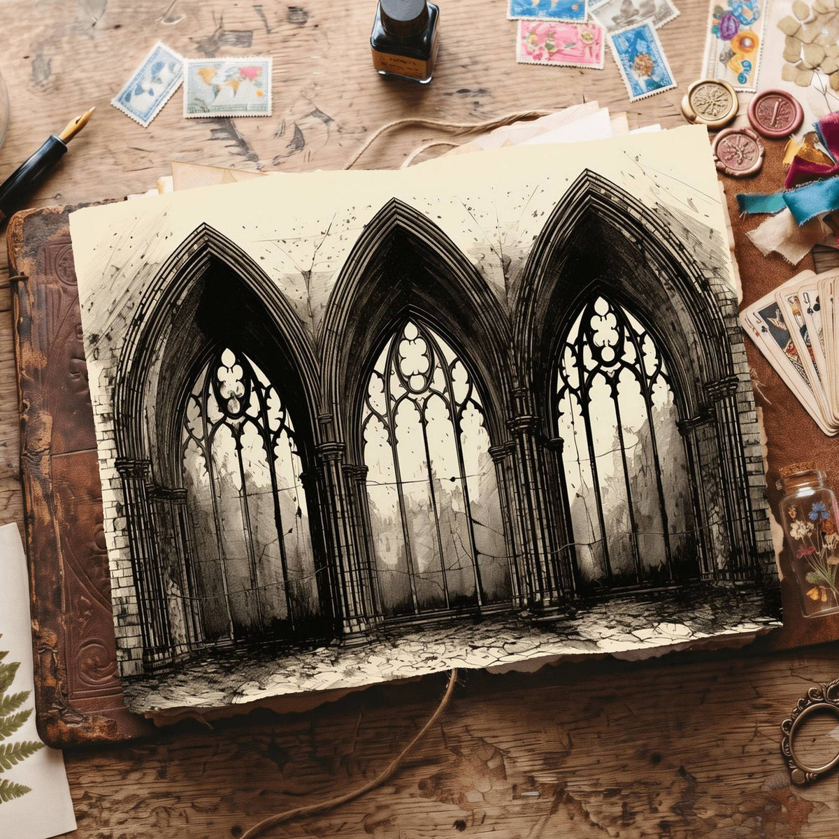 Gothic Windows Digital Papers