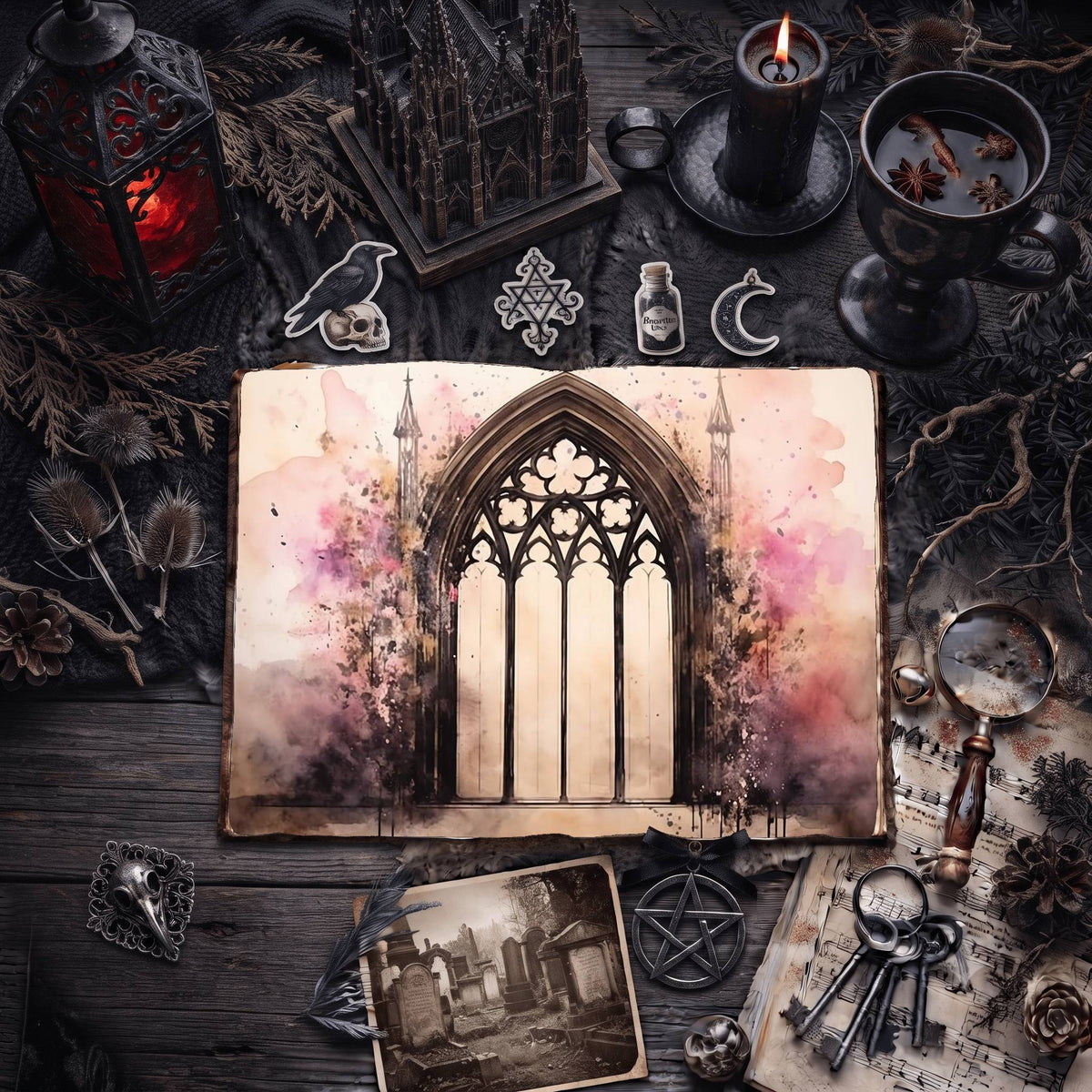 Gothic Windows Digital Papers