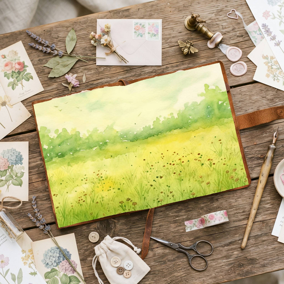 Green Summer Digital Papers