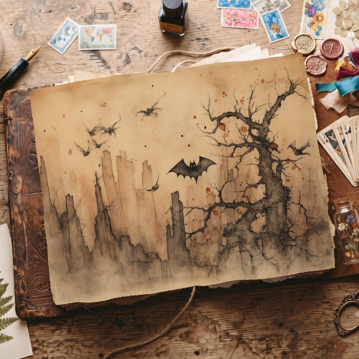 Halloween Bats Digital Papers