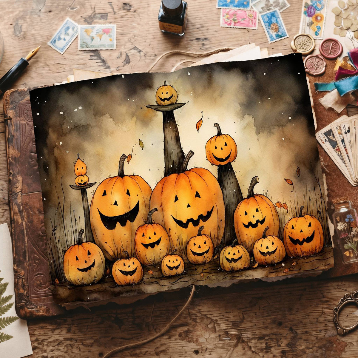 Halloween Pumpkins Digital Papers