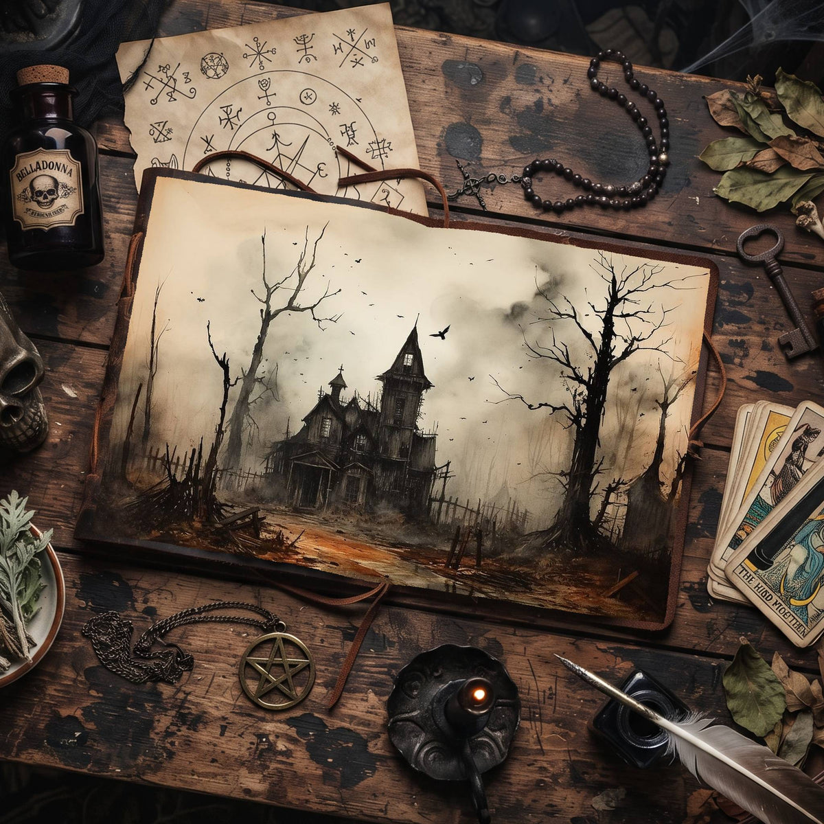 Halloween Spooky House Digital Papers