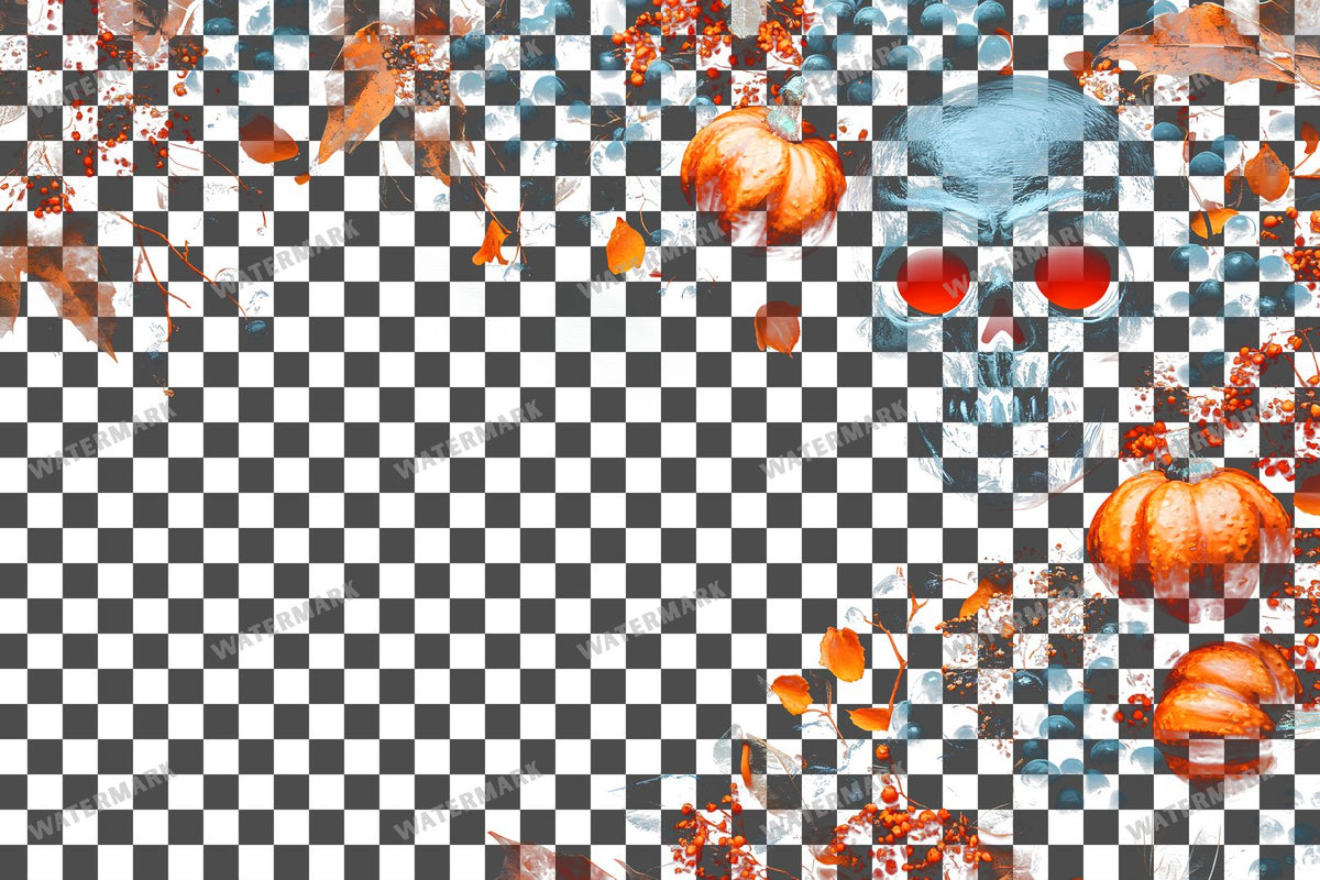 Halloween PNG overlay on a transparent checkered background, preview 7