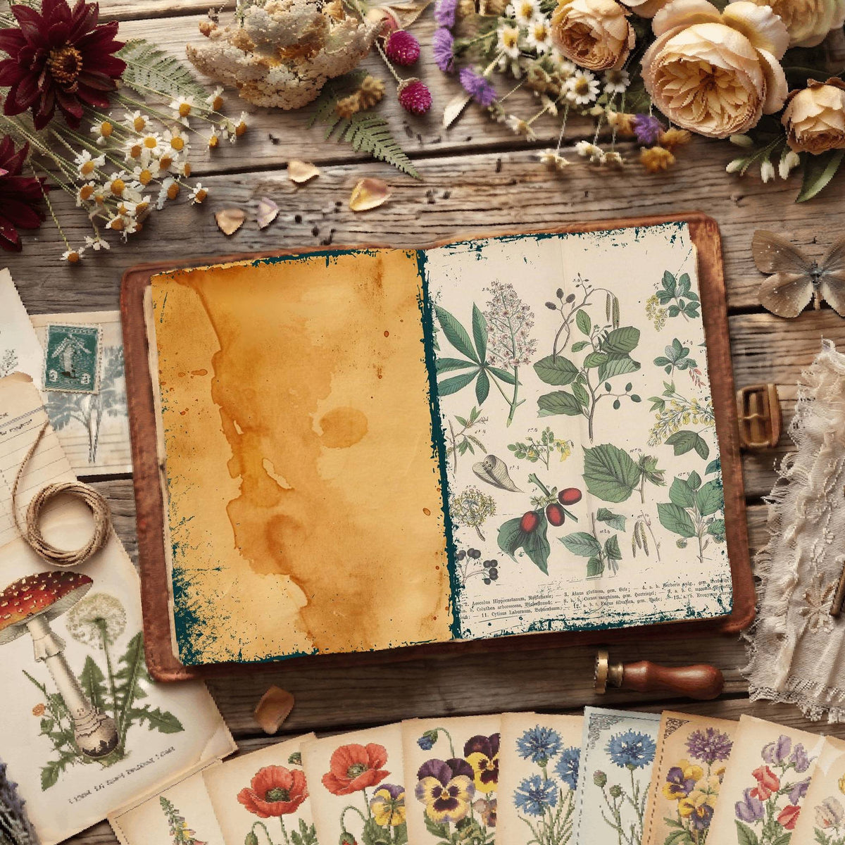 Herbal printable junk journal paper, page preview 7