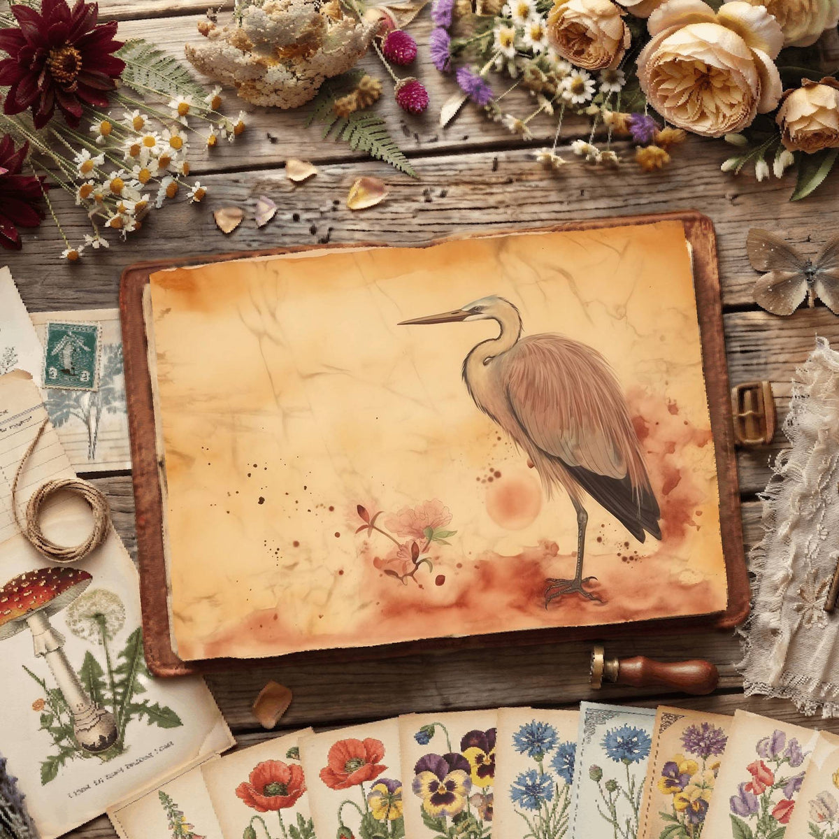 Heron Birds Digital Papers