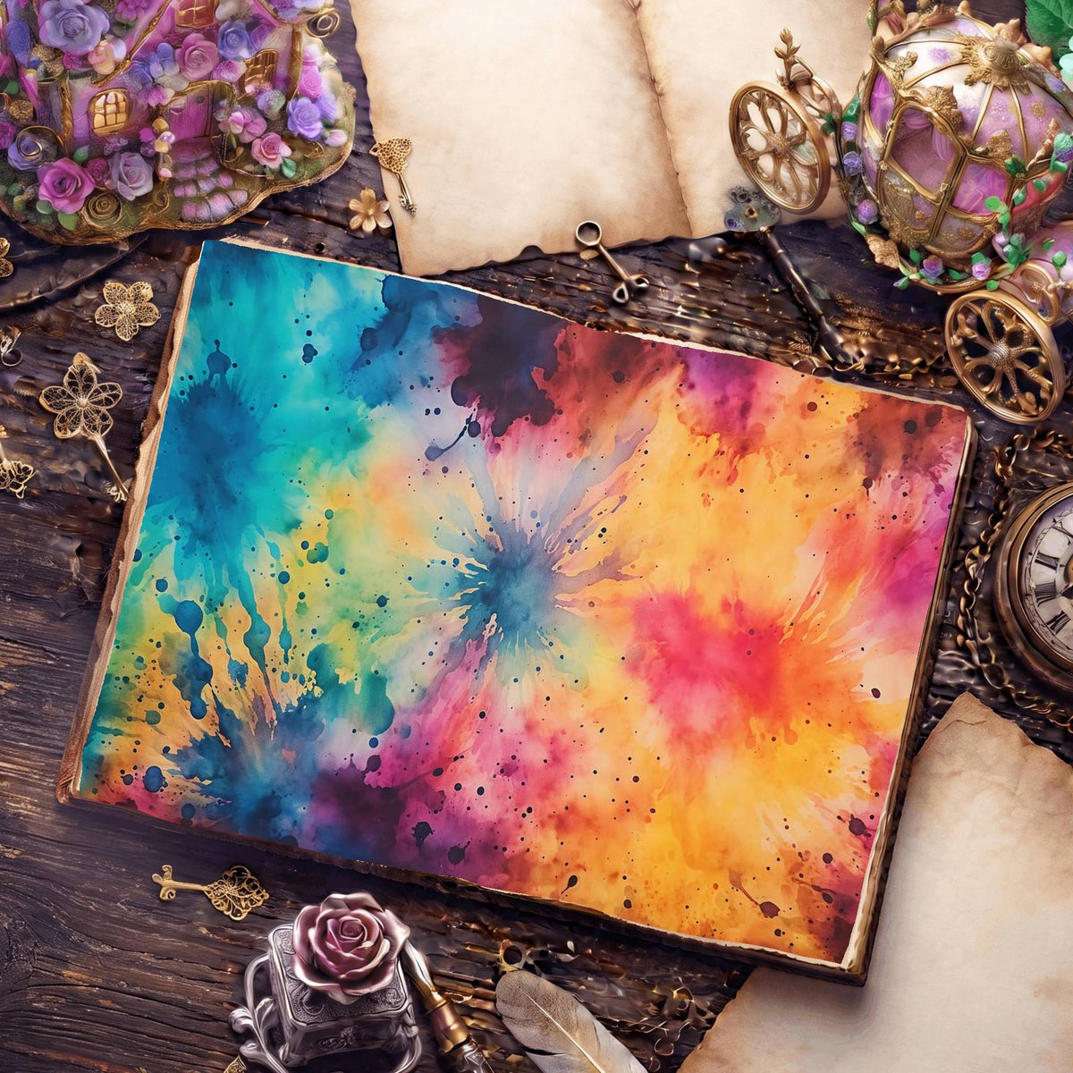 Hippie Tye Die Digital Papers