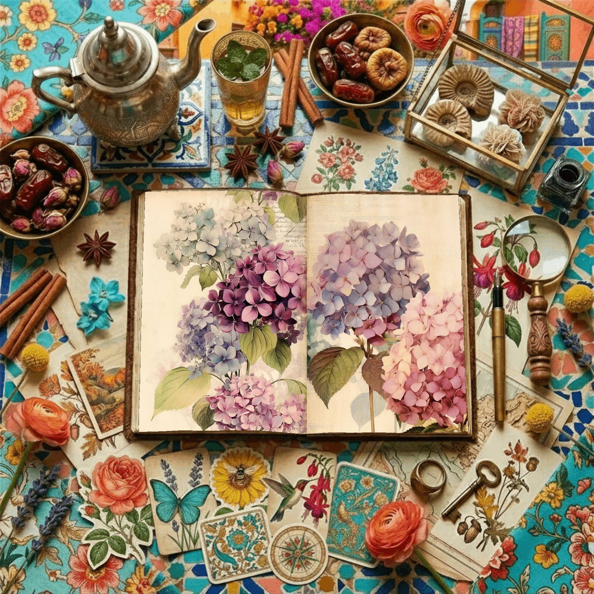Hydrangea Flowers Digital Papers