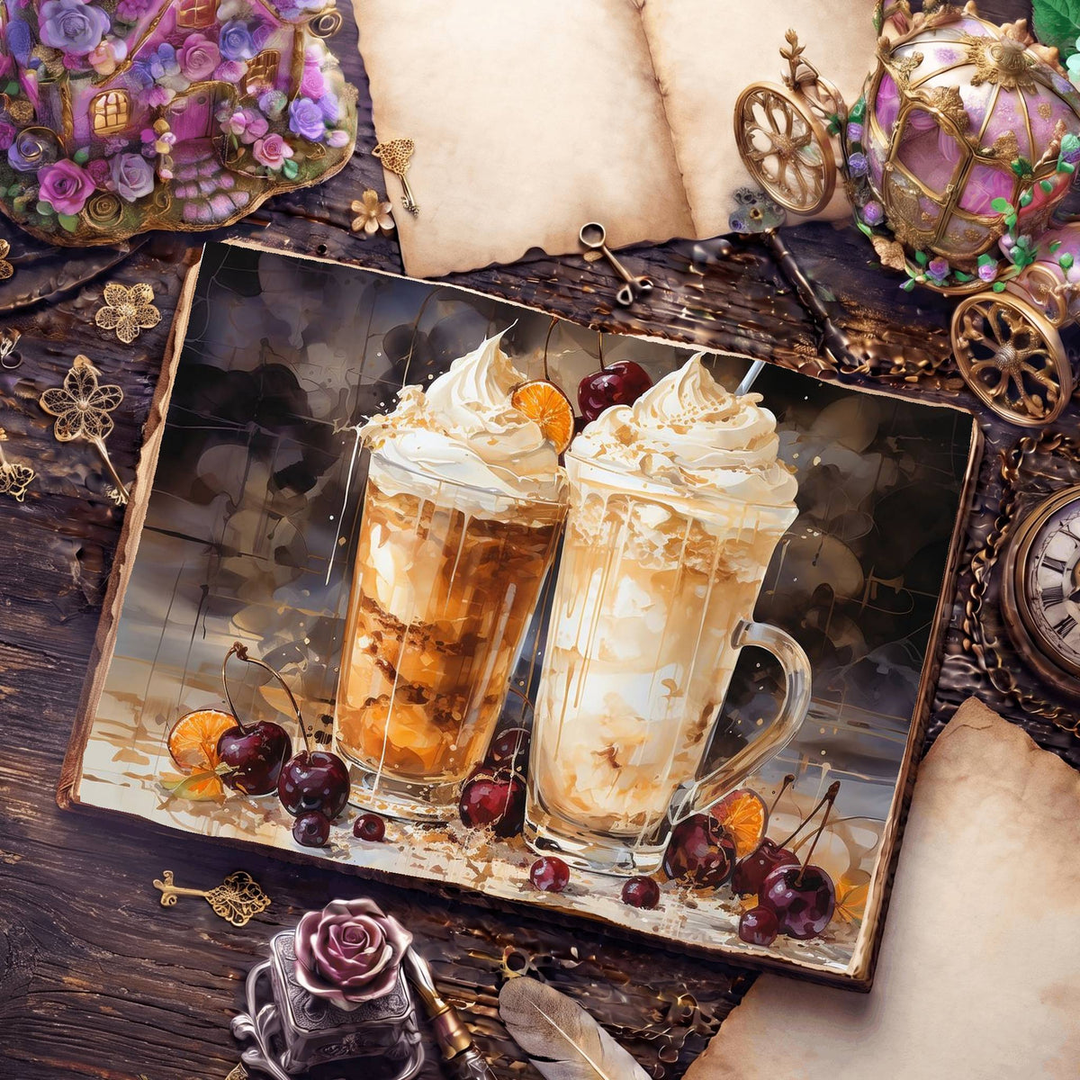 Iced Cappucino Digital Papers