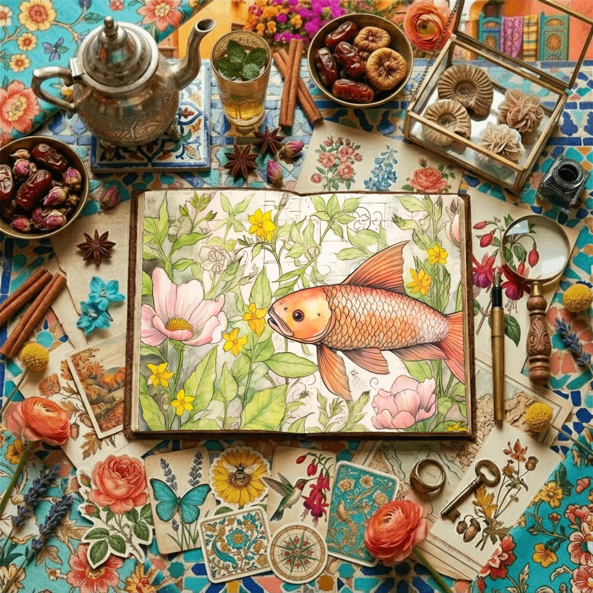 Koi Fish Digital Papers