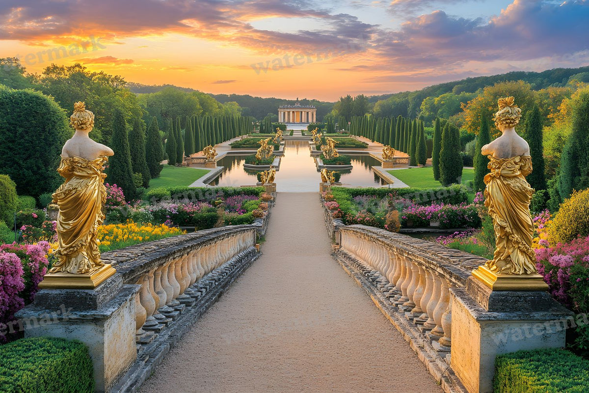 Lavish Baroque Garden digital photo backdrop for photo editing, preview 6