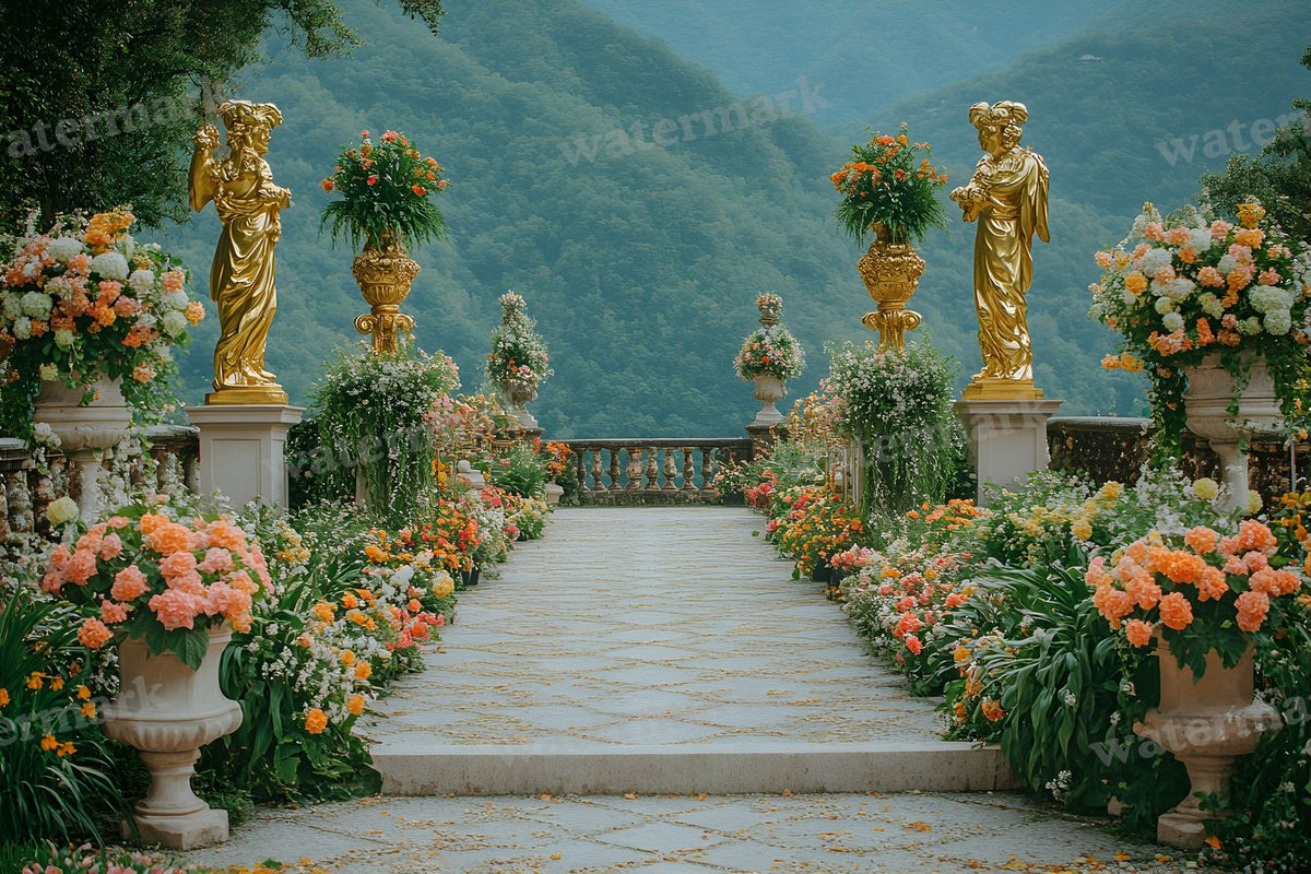Lavish Baroque Garden digital photo backdrop for photo editing, preview 6