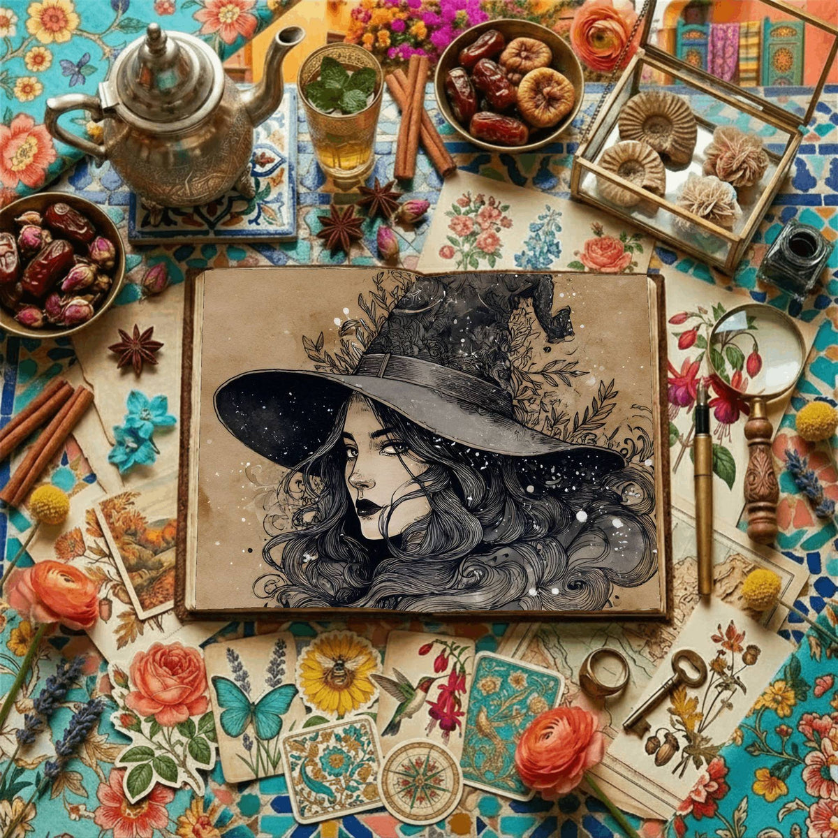 Lined Witchcraft Theme Digital Papers