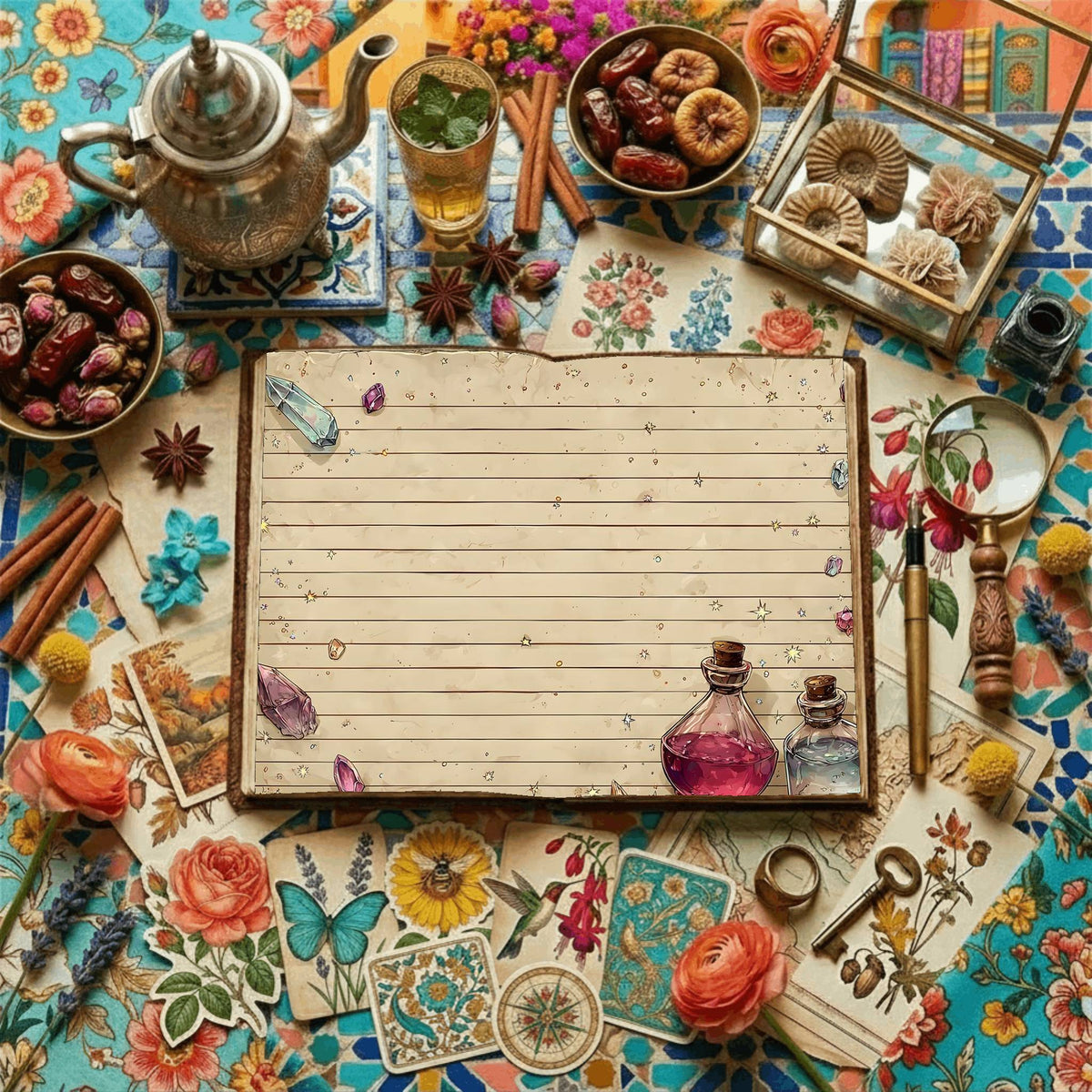 Lined Witchcraft Themed Digital Papers