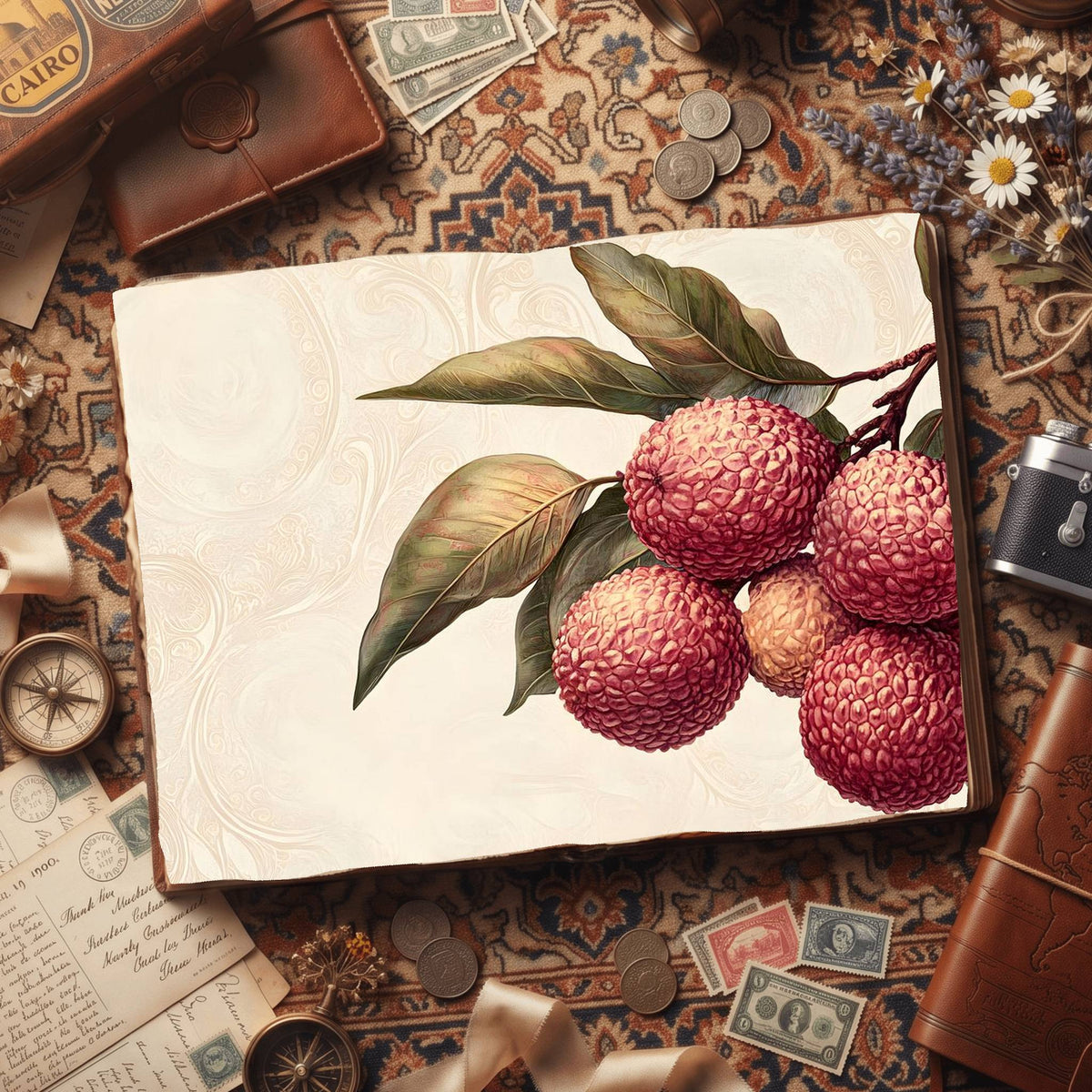 Lychees Digital Papers
