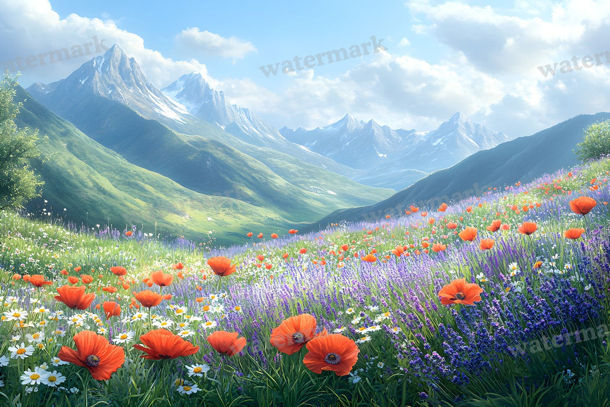 Meadow Bliss digital photo backdrop for photo editing, preview 6