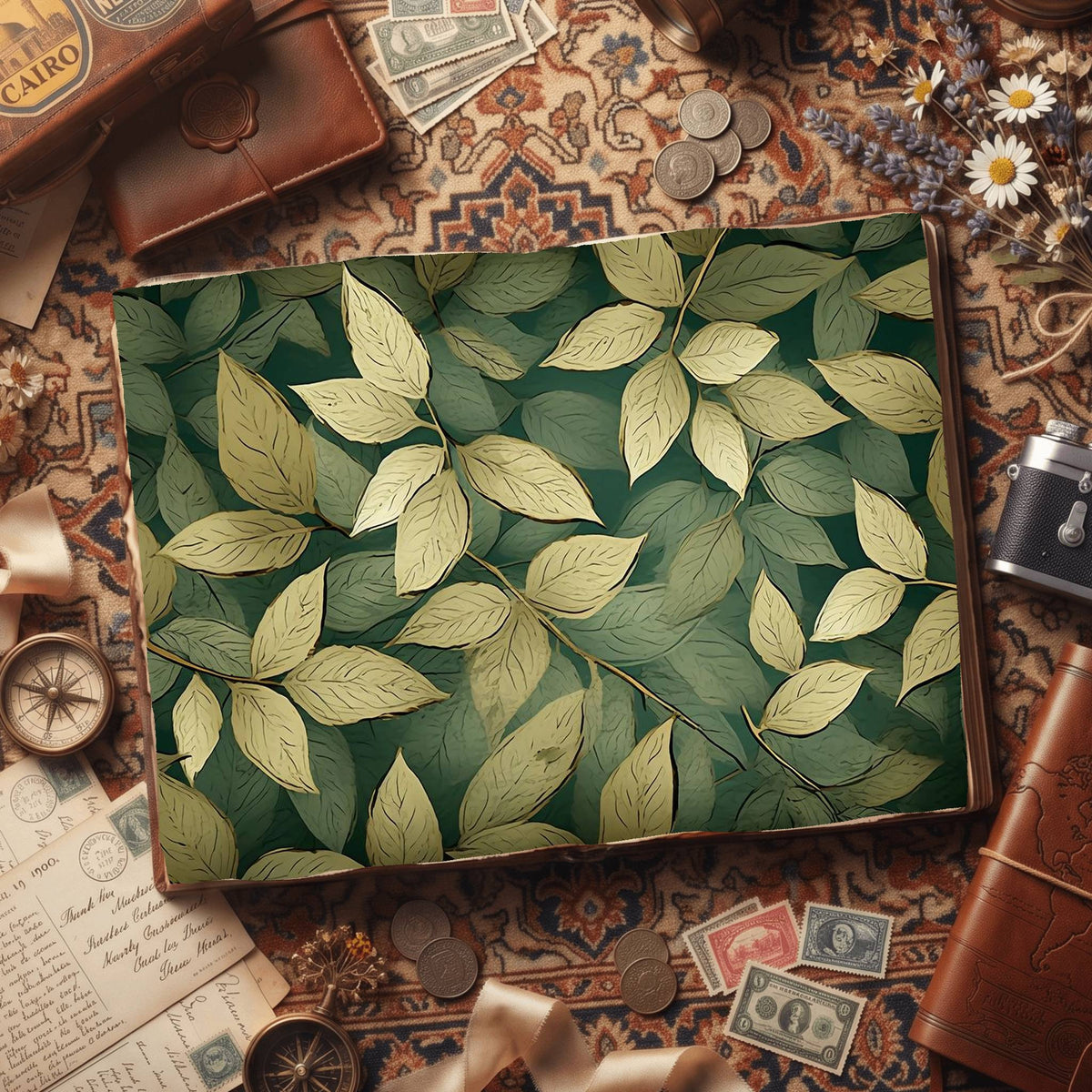 Mint Leaves Digital Papers