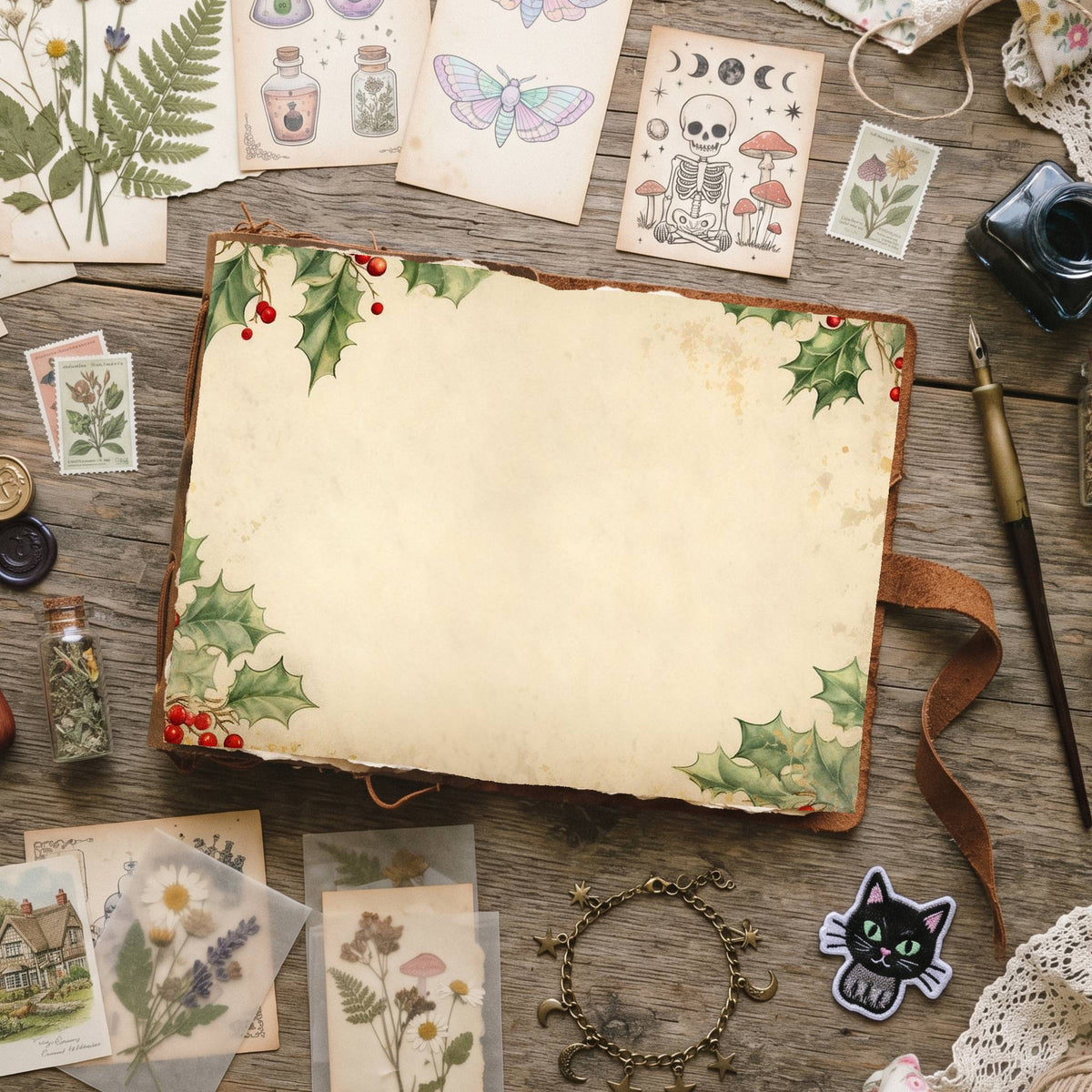 Misletoe Frame Digital Papers
