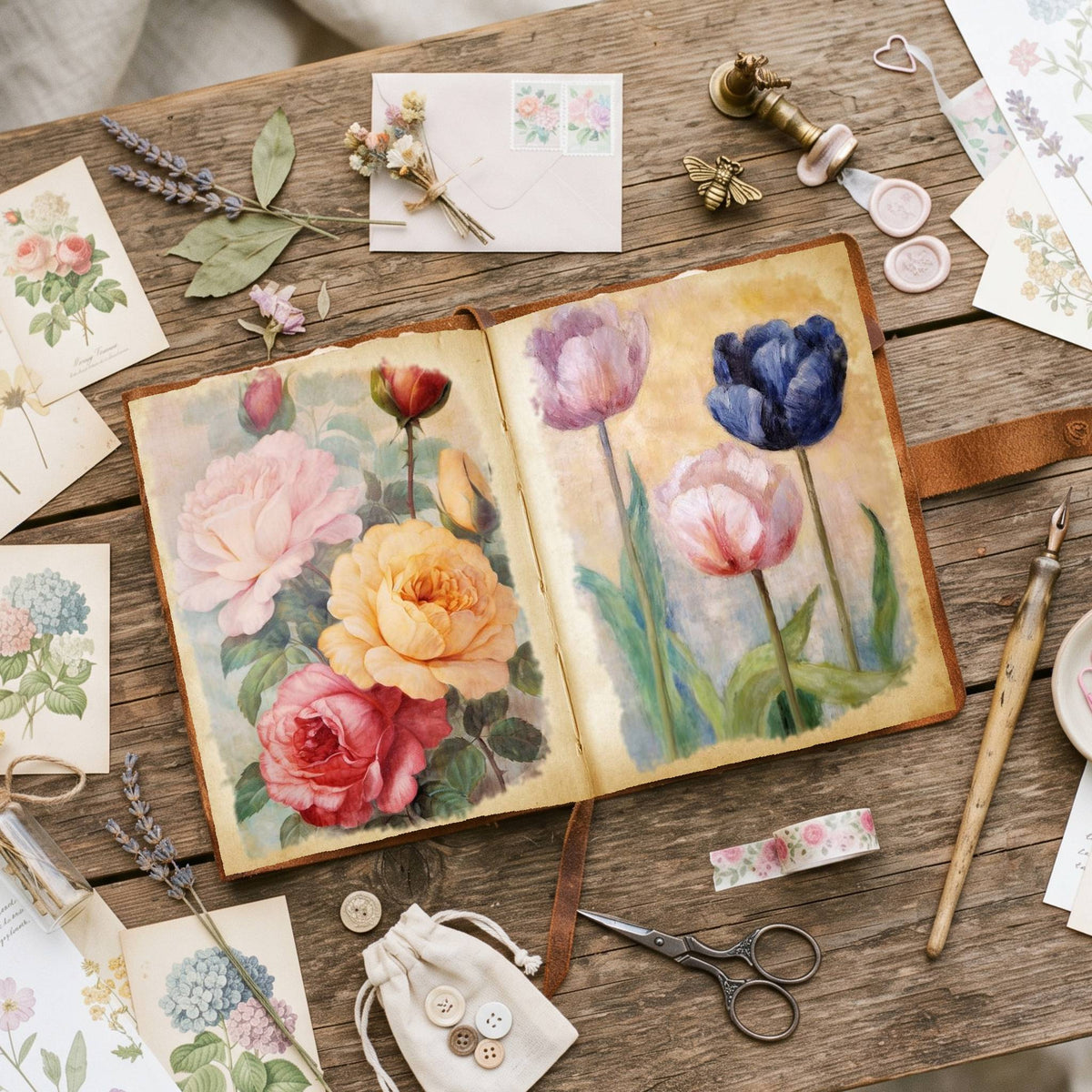 Mixed Flowers Digital Papers