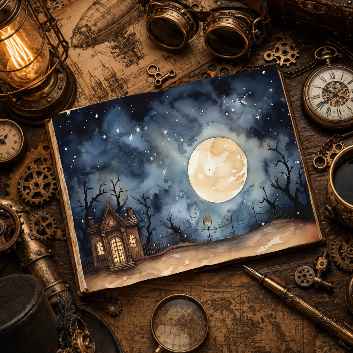 Moonlit Shed Digital Papers