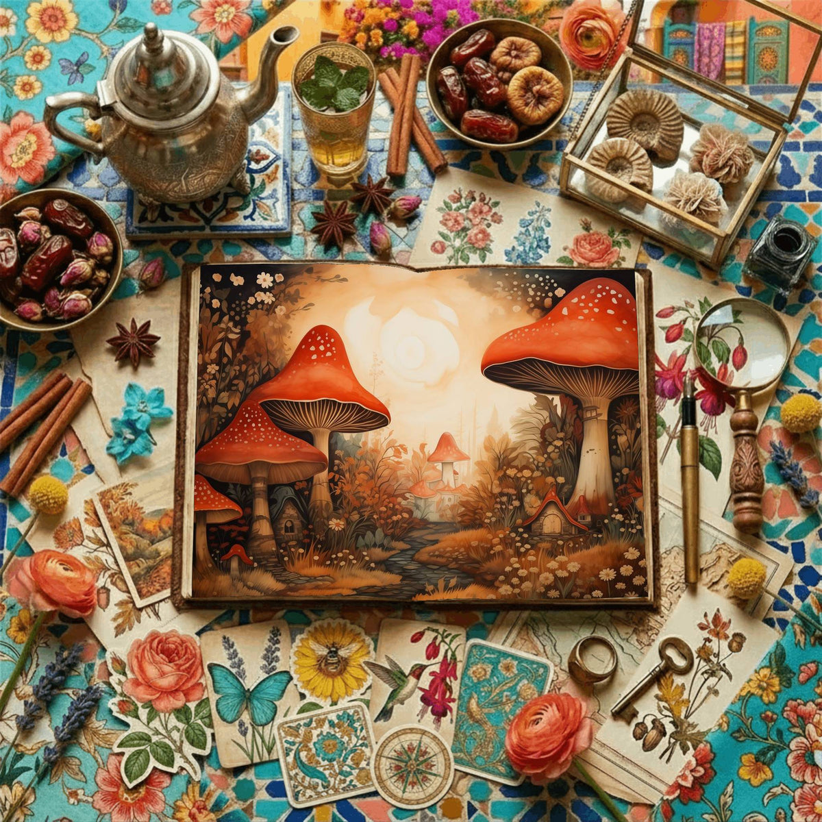 Mushroom Village Digital Papers