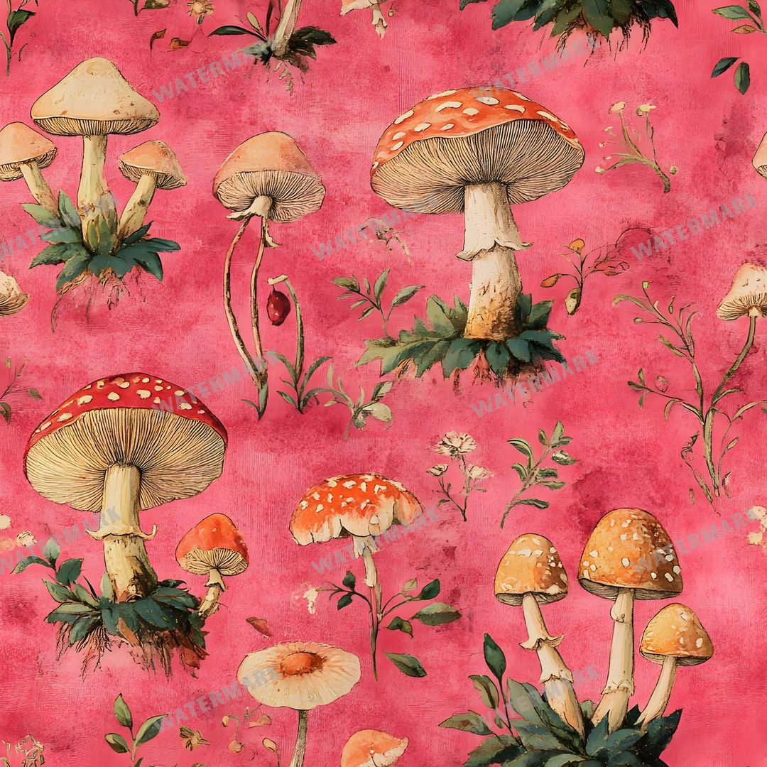 Mushrooms Seamless Pattern