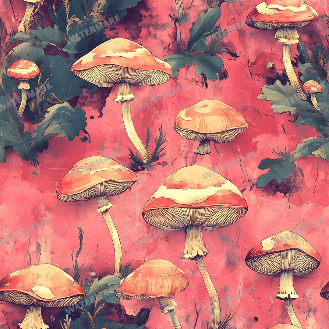 Mushrooms Seamless Pattern