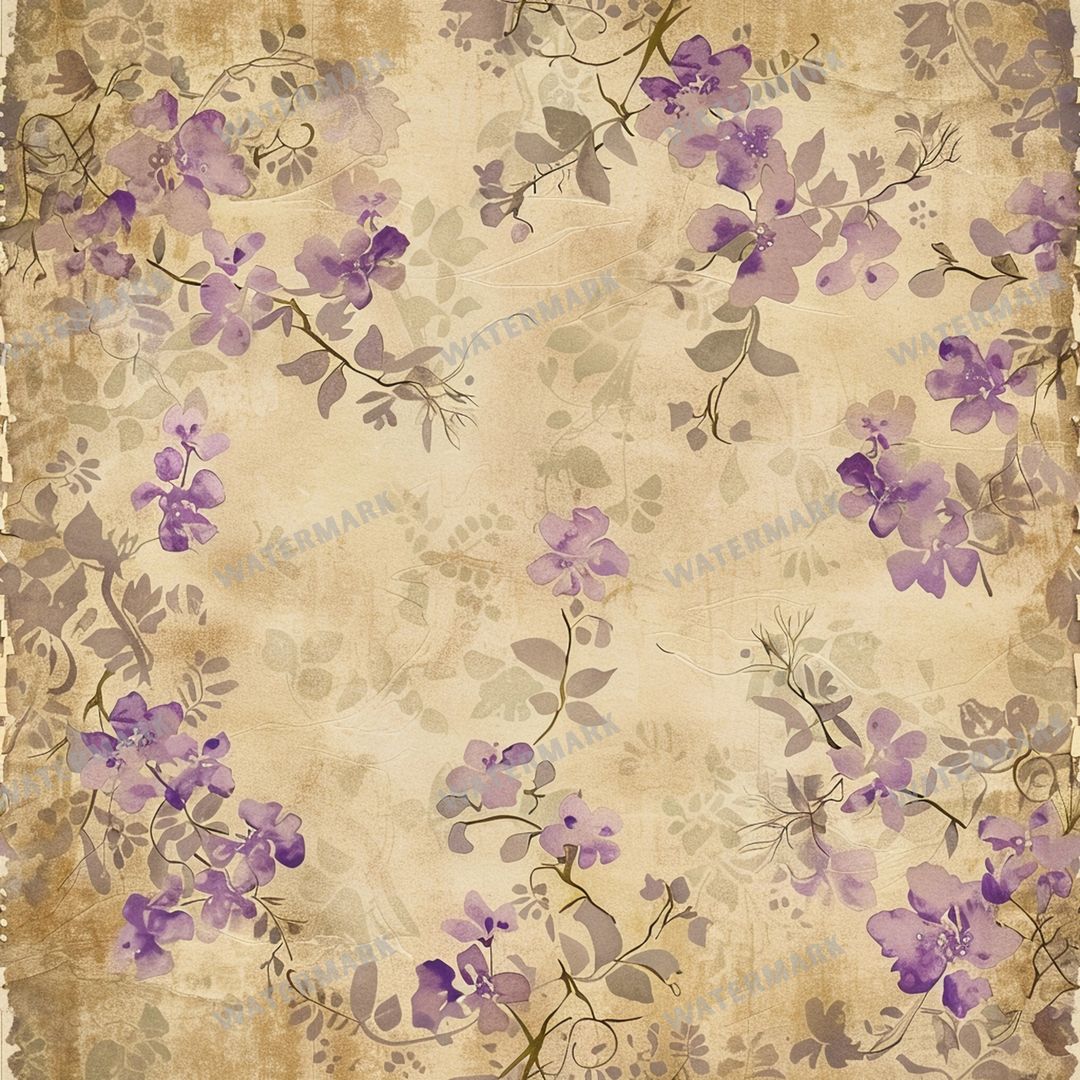 Purple Flowers Seamless Pattern