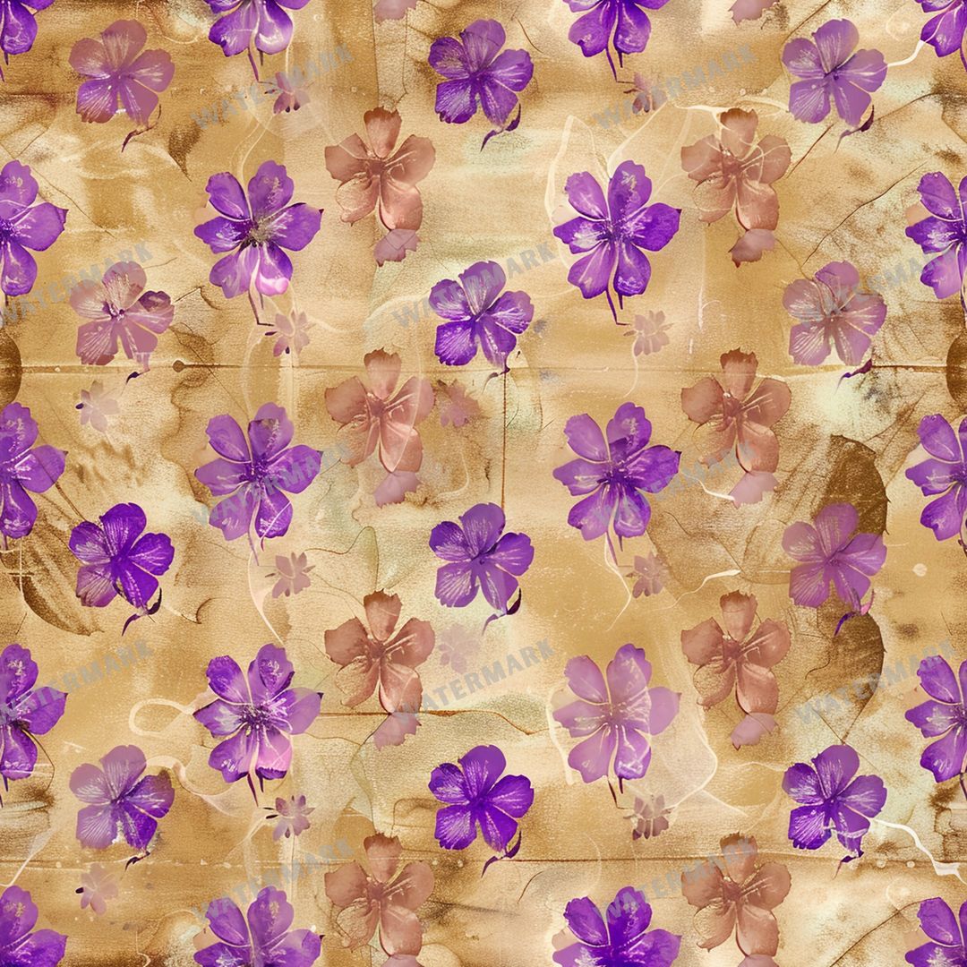 Purple Flowers Seamless Pattern