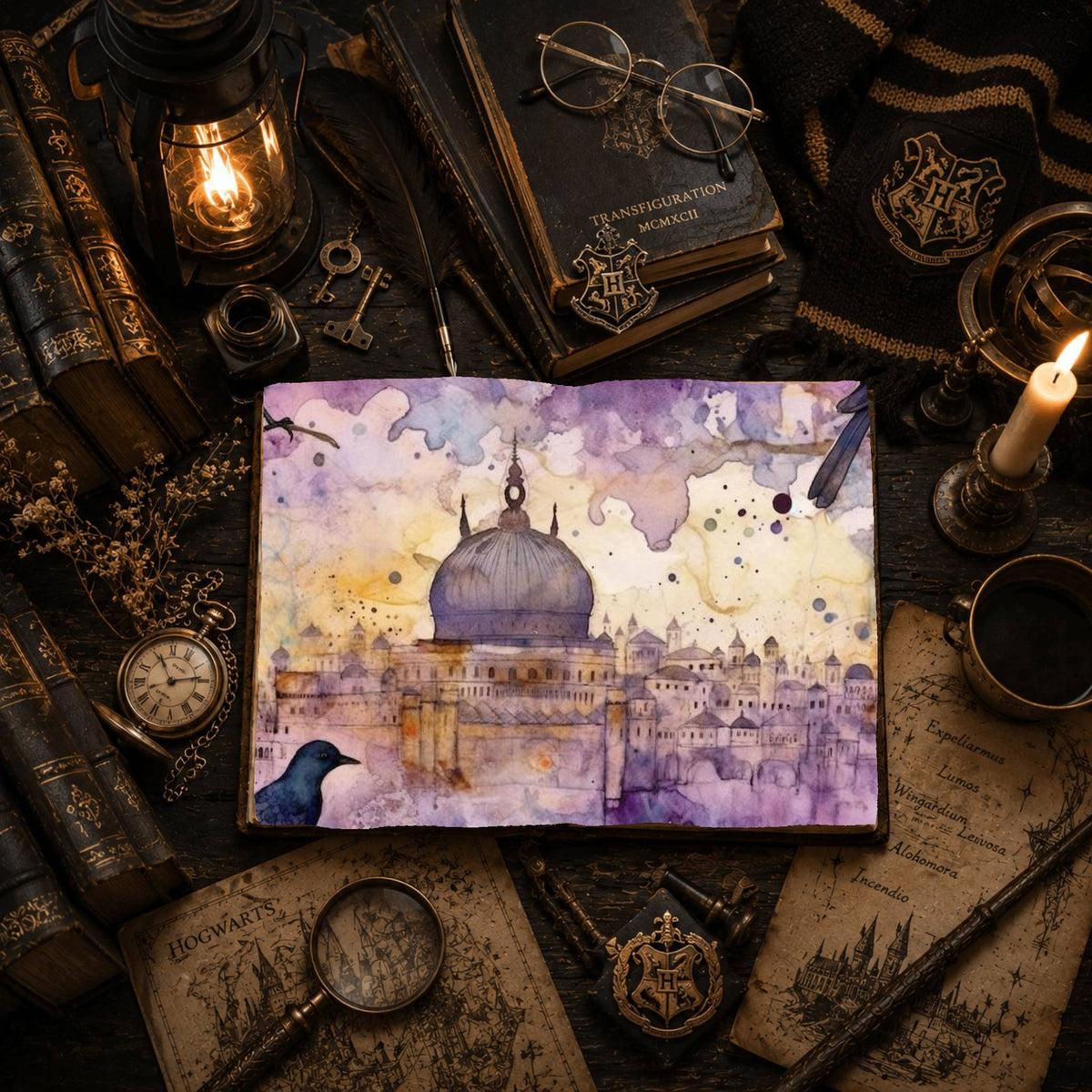 Purple Watercolour Witch Digital Papers