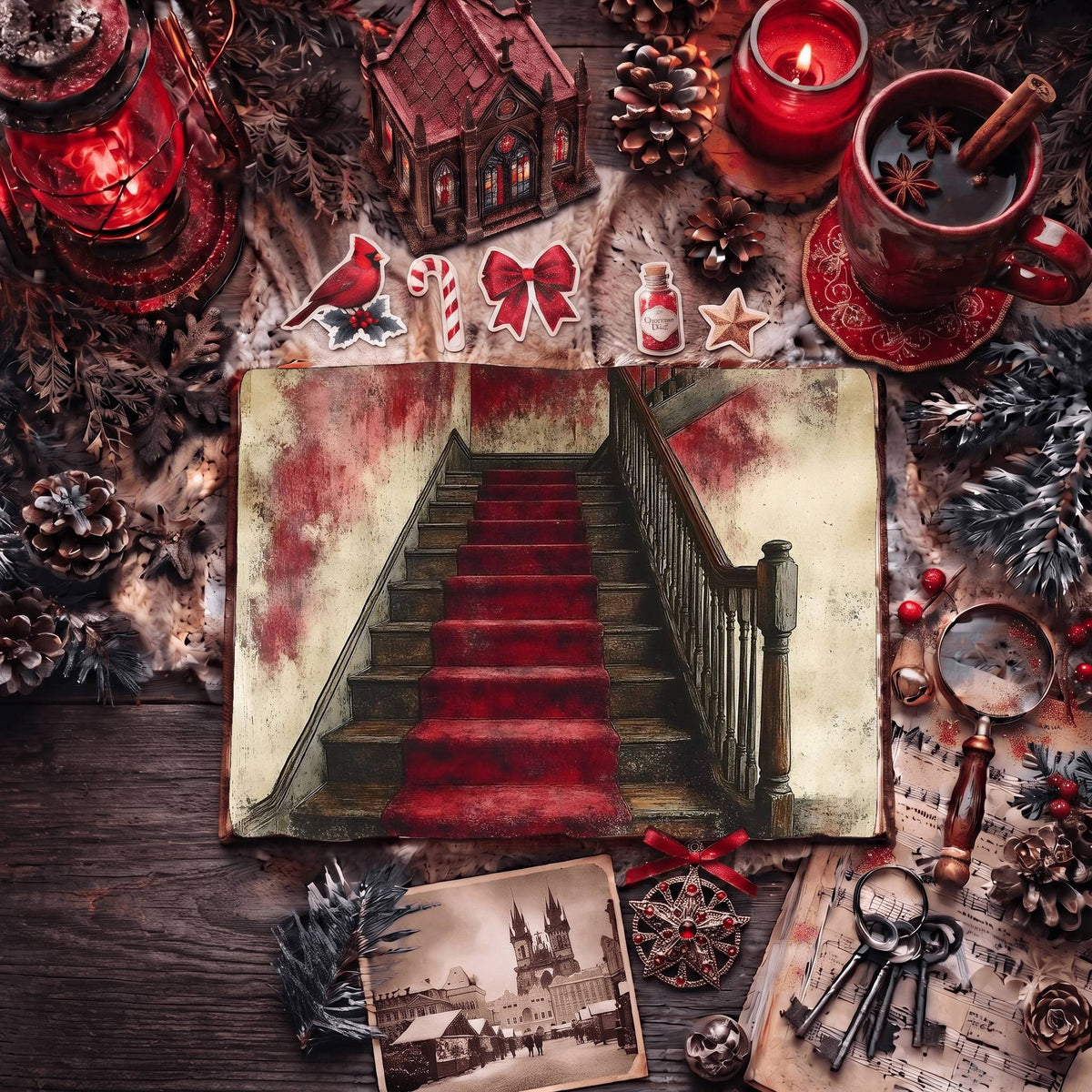Red Christmas Digital Papers